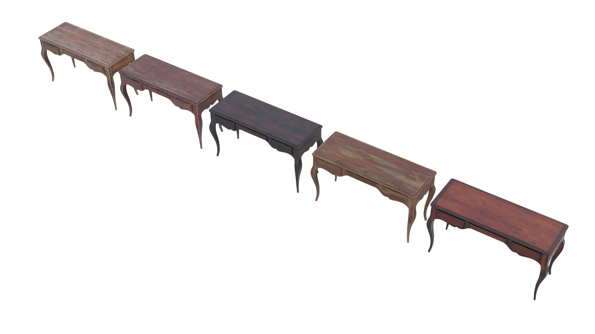 Dresser Cabinet Side Table Low-poly 3D model_2