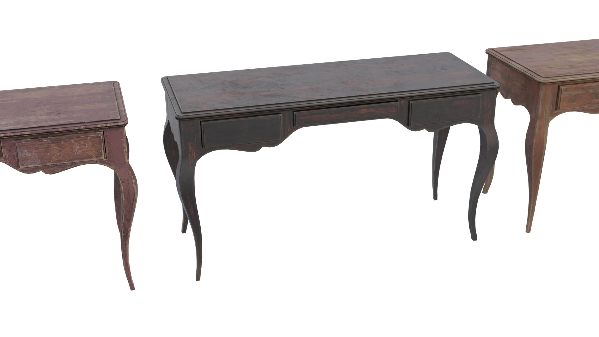 Dresser Cabinet Side Table Low-poly 3D model_4