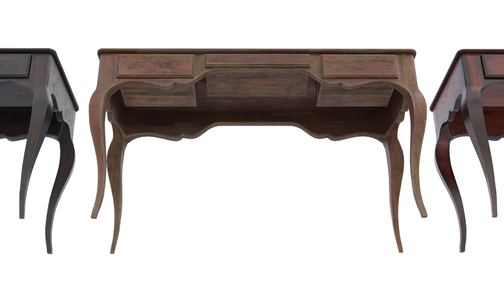 Dresser Cabinet Side Table Low-poly 3D model_7