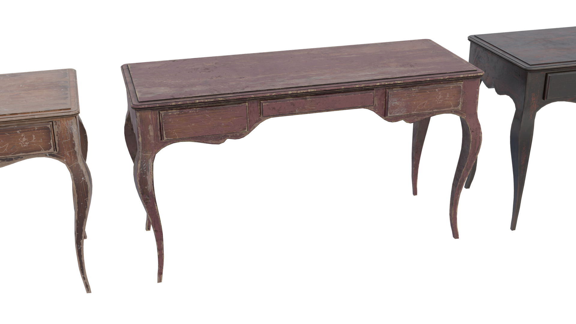 Dresser Cabinet Side Table Low-poly 3D model_3