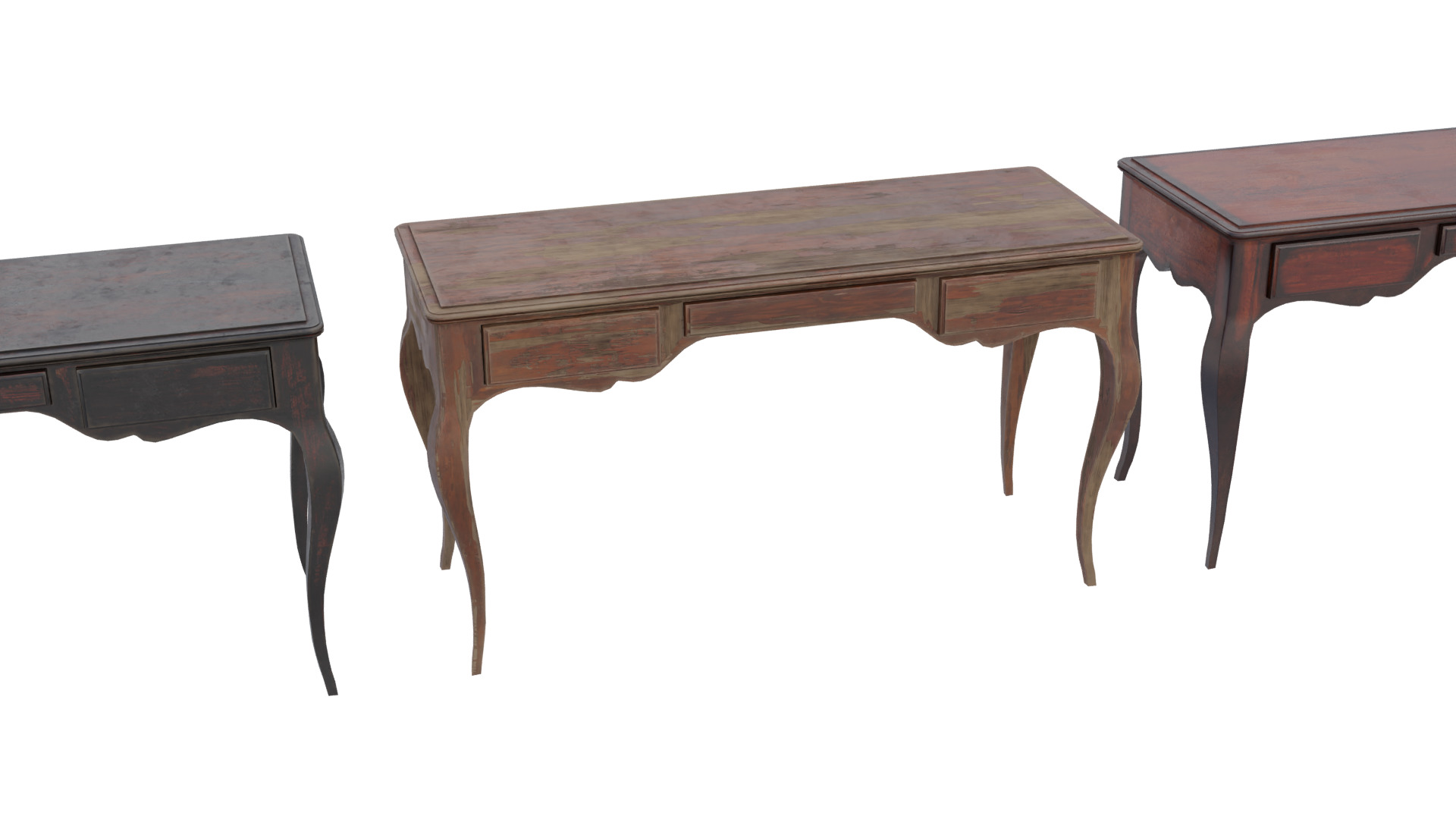 Dresser Cabinet Side Table Low-poly 3D model_5