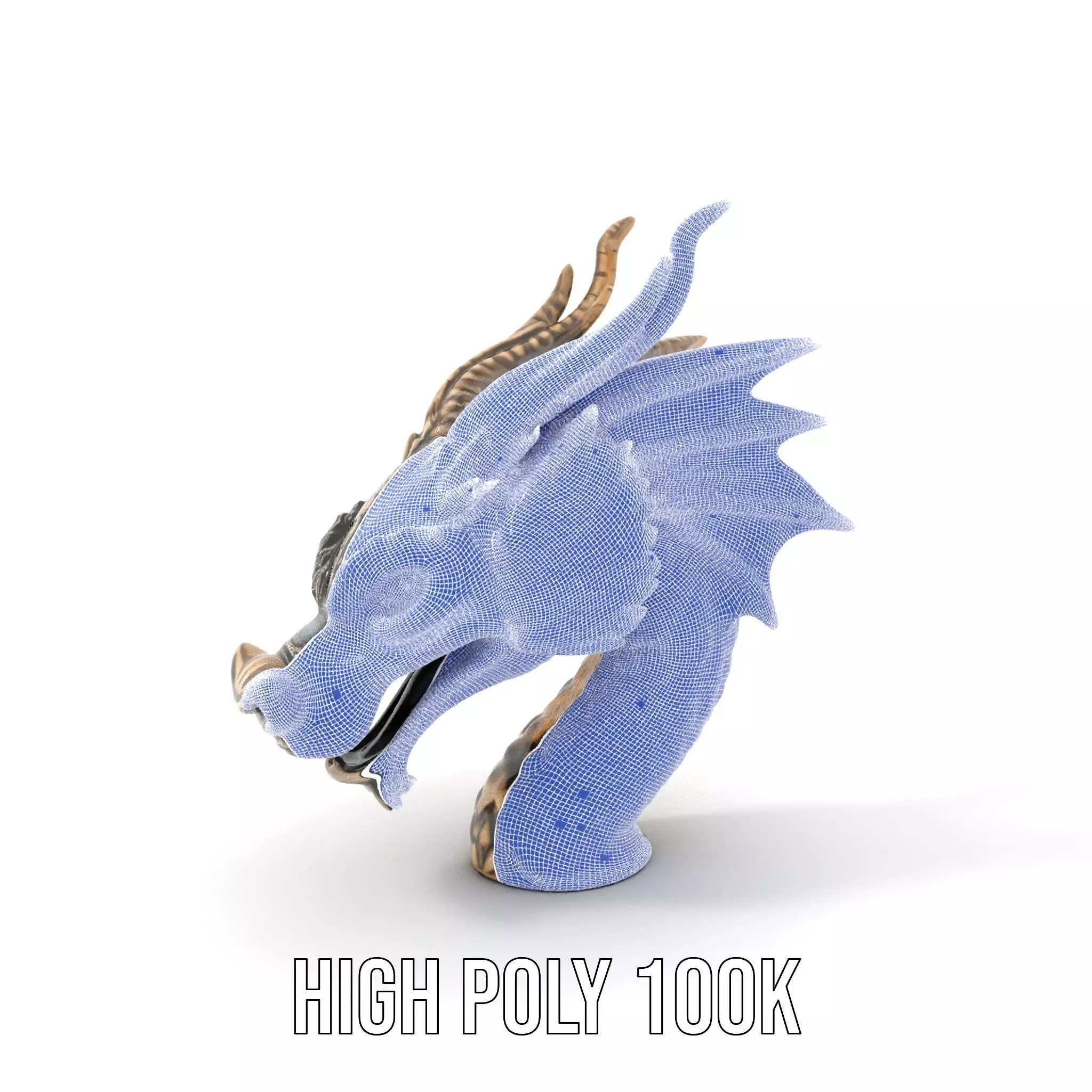Bronze Dragon Head model pack Low-poly 3D model_5