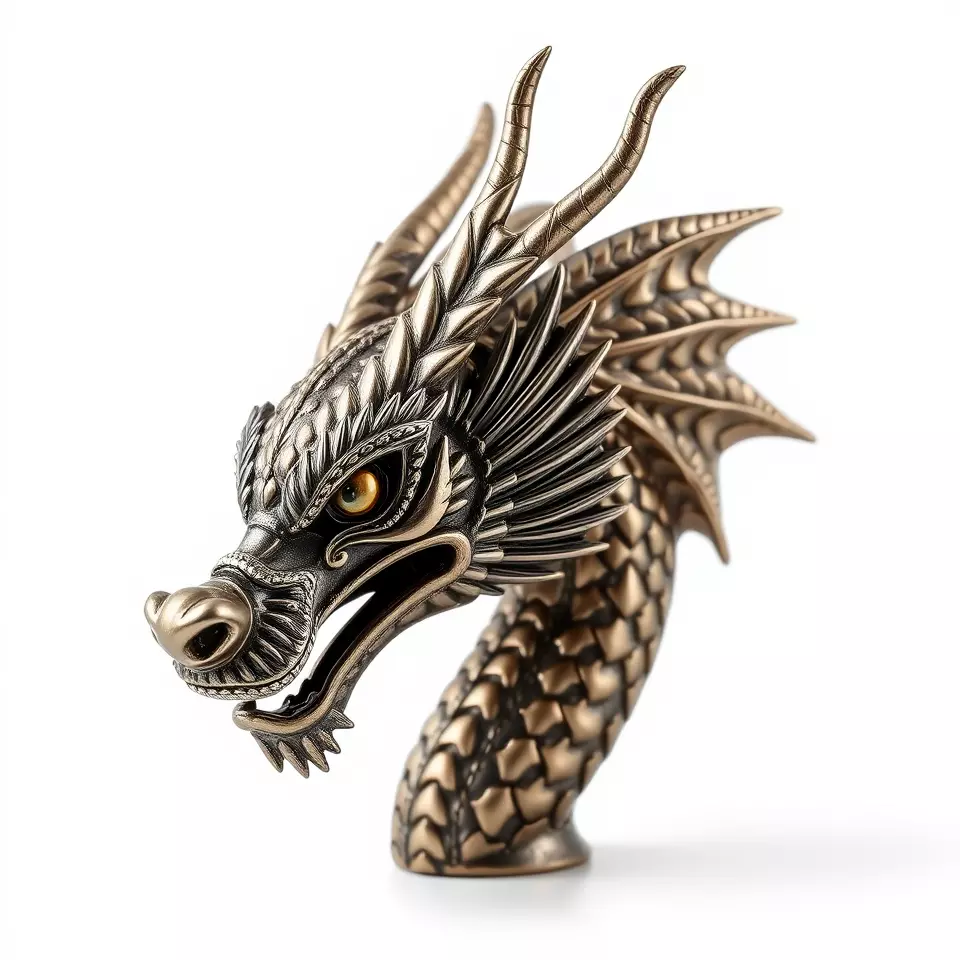 Bronze Dragon Head model pack Low-poly 3D model_3
