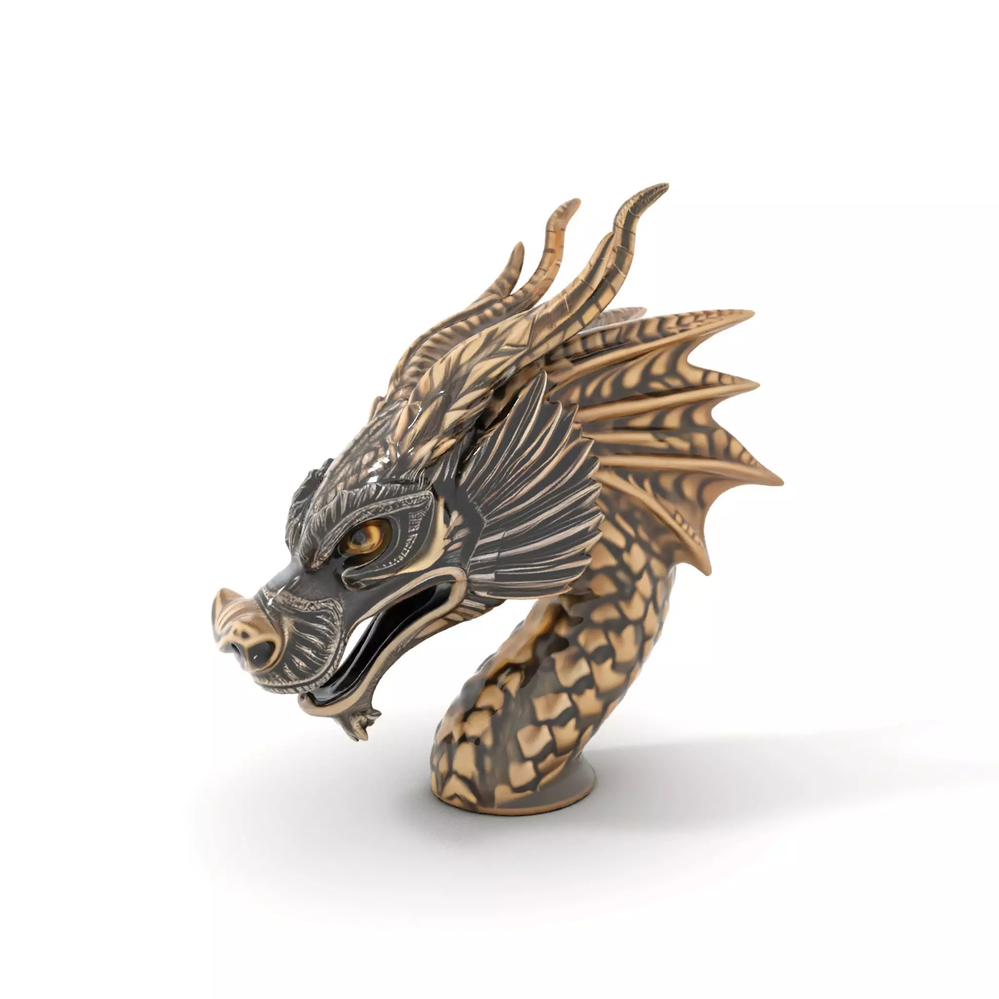 Bronze Dragon Head model pack Low-poly 3D model_0