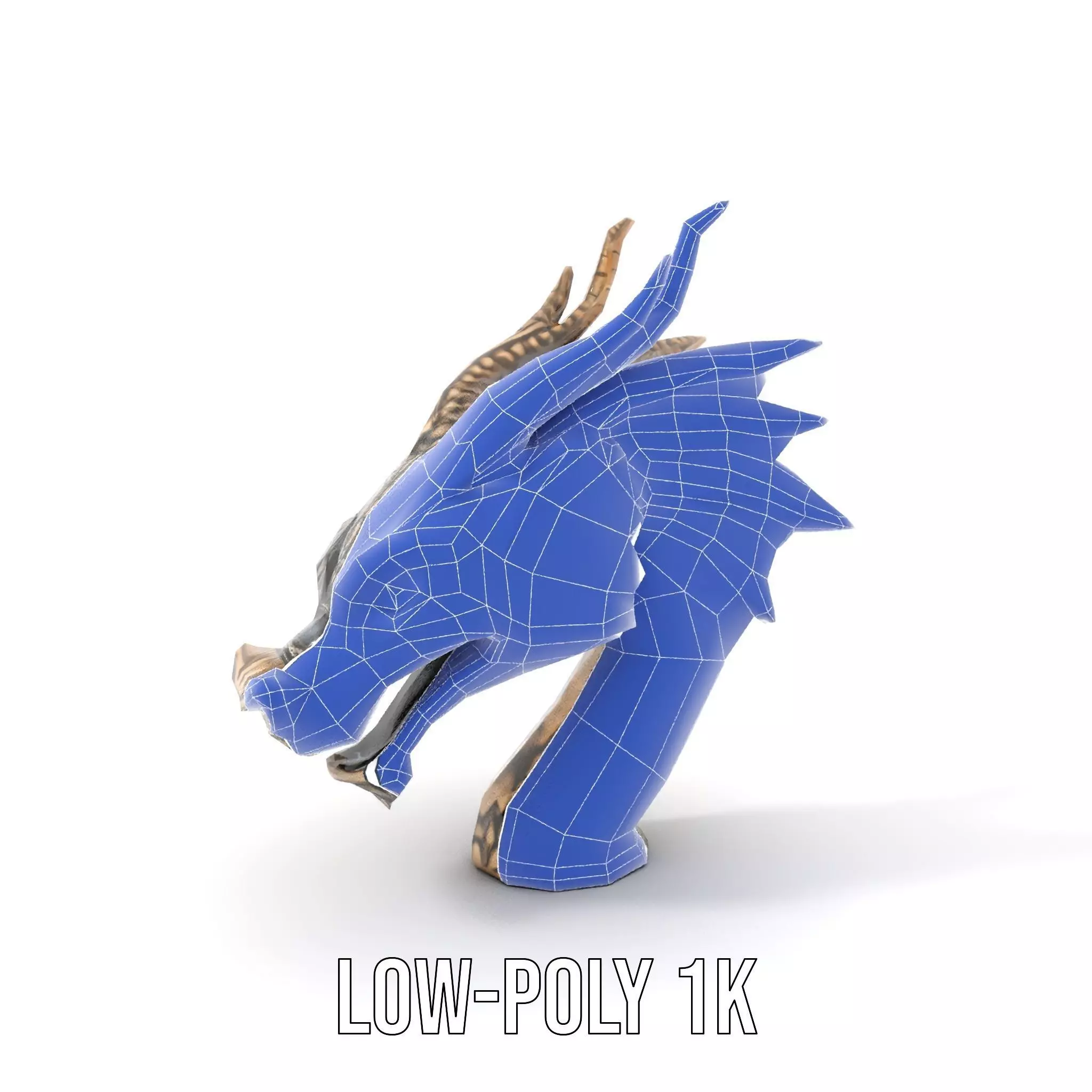 Bronze Dragon Head model pack Low-poly 3D model_32