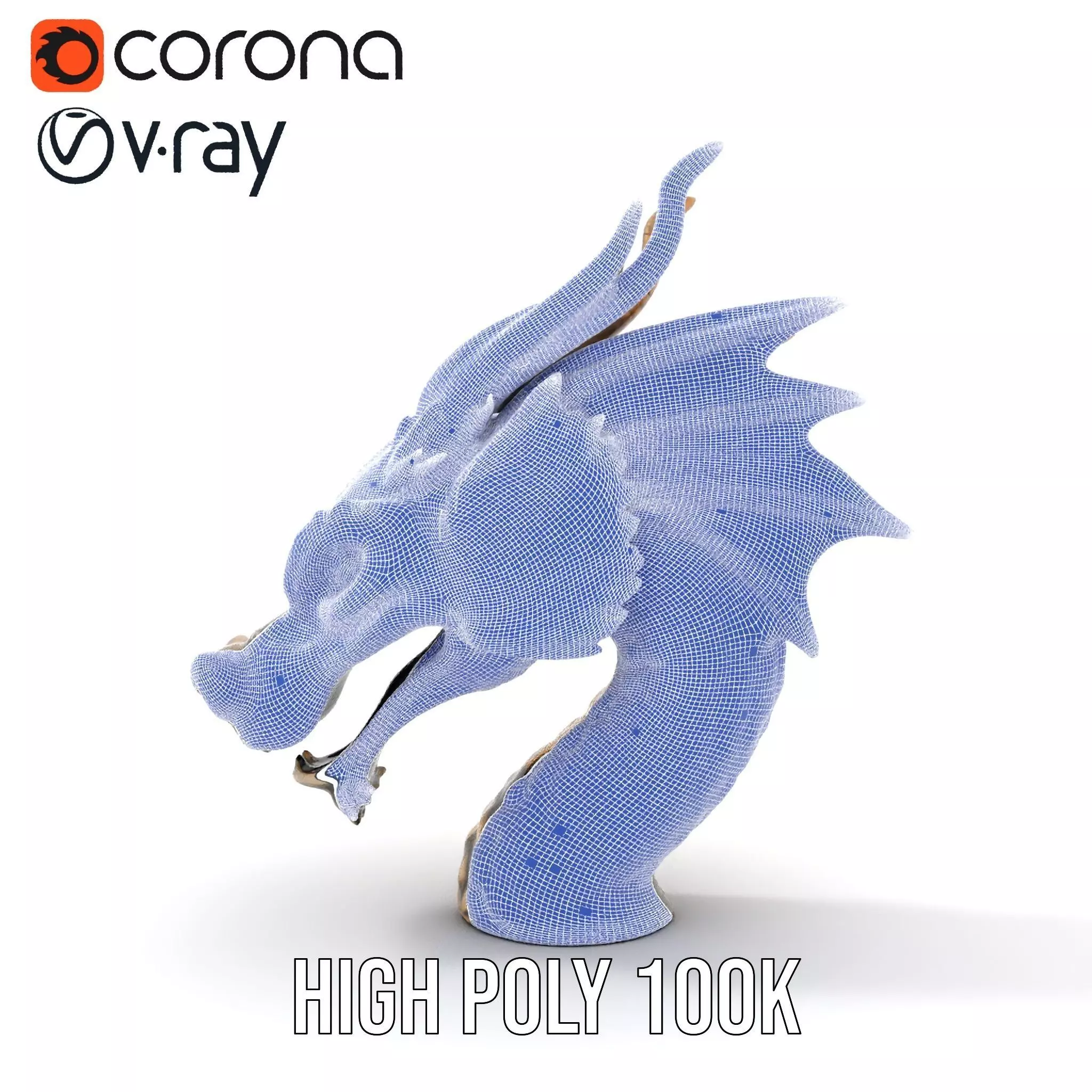 Bronze Dragon Head model pack Low-poly 3D model_34