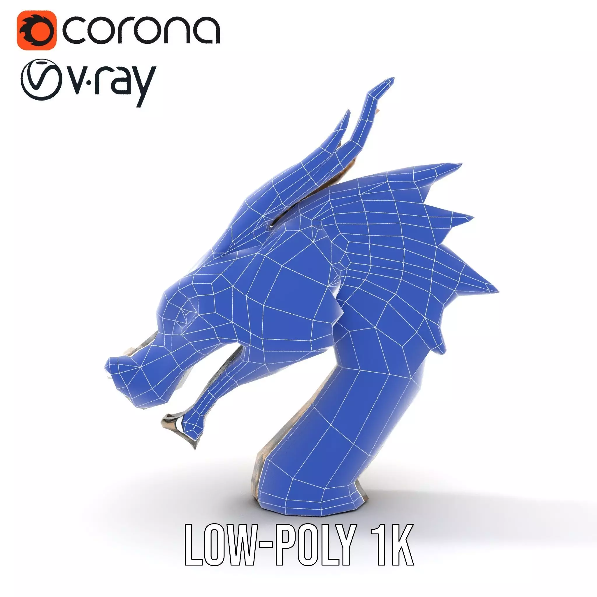Bronze Dragon Head model pack Low-poly 3D model_29