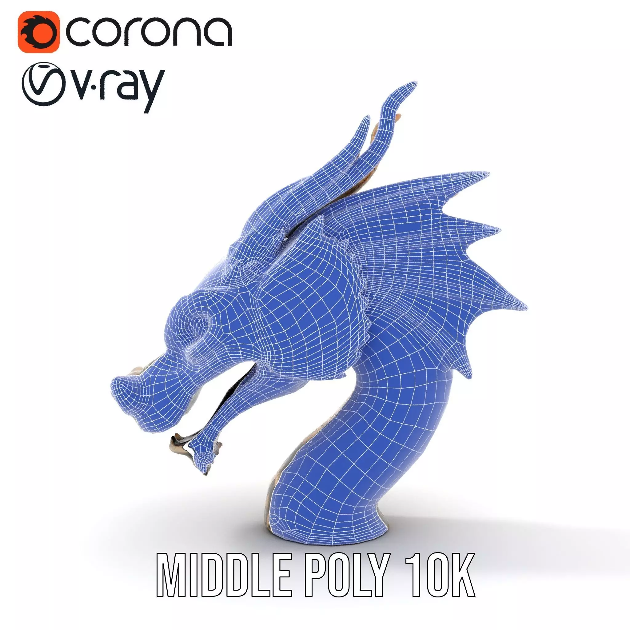 Bronze Dragon Head model pack Low-poly 3D model_31