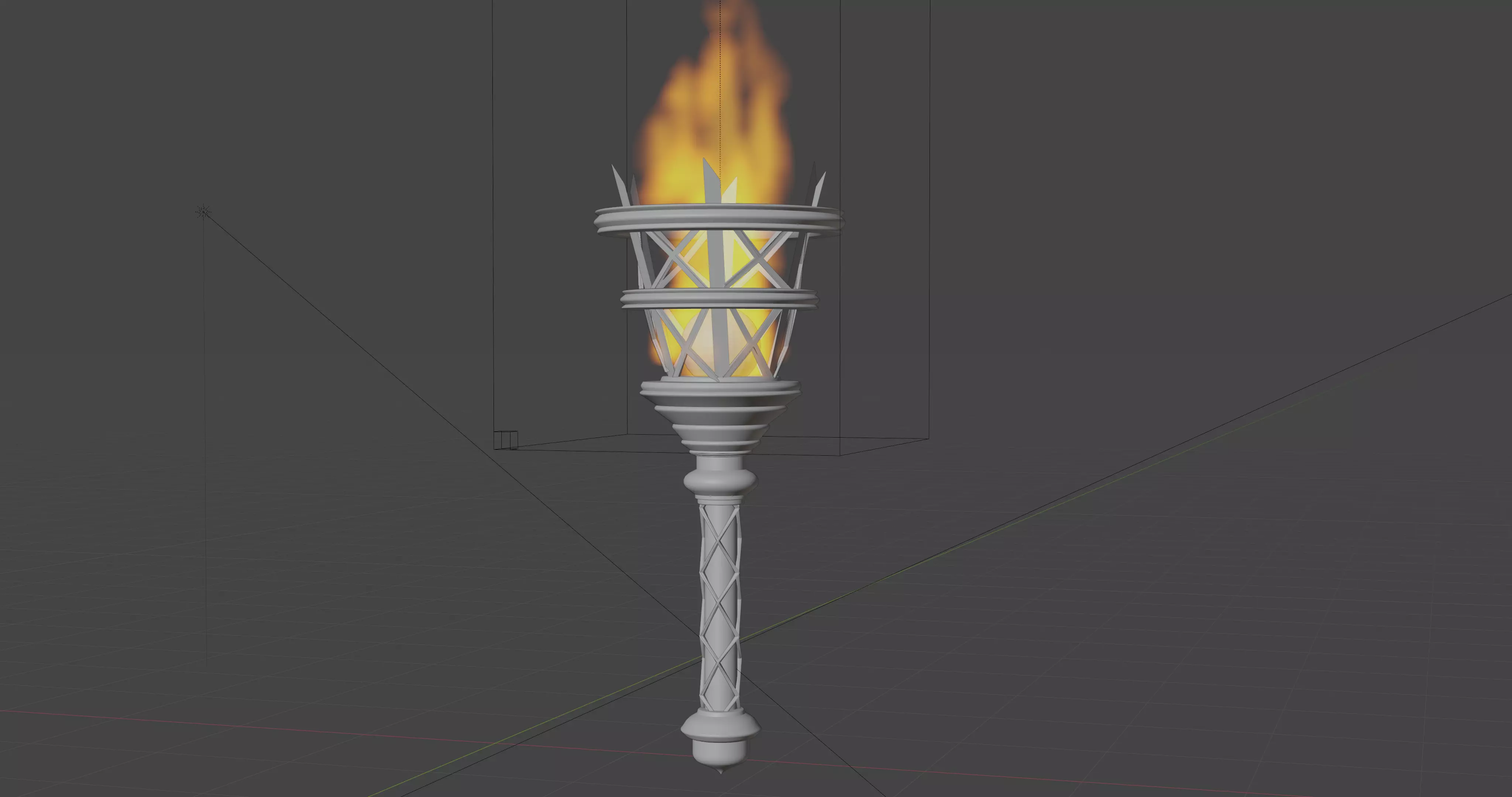 Medieval Fire Torch Game Ready 3D Model 3D model_7