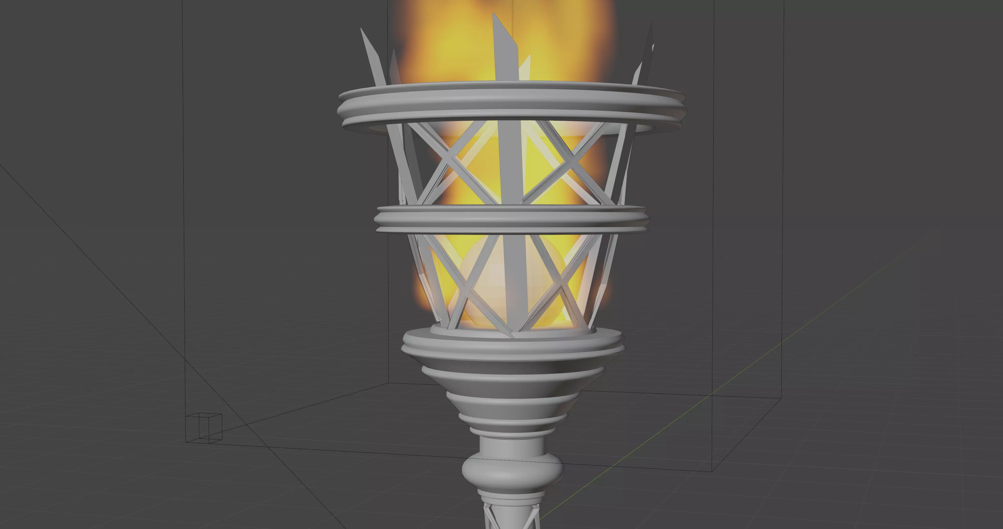 Medieval Fire Torch Game Ready 3D Model 3D model_8
