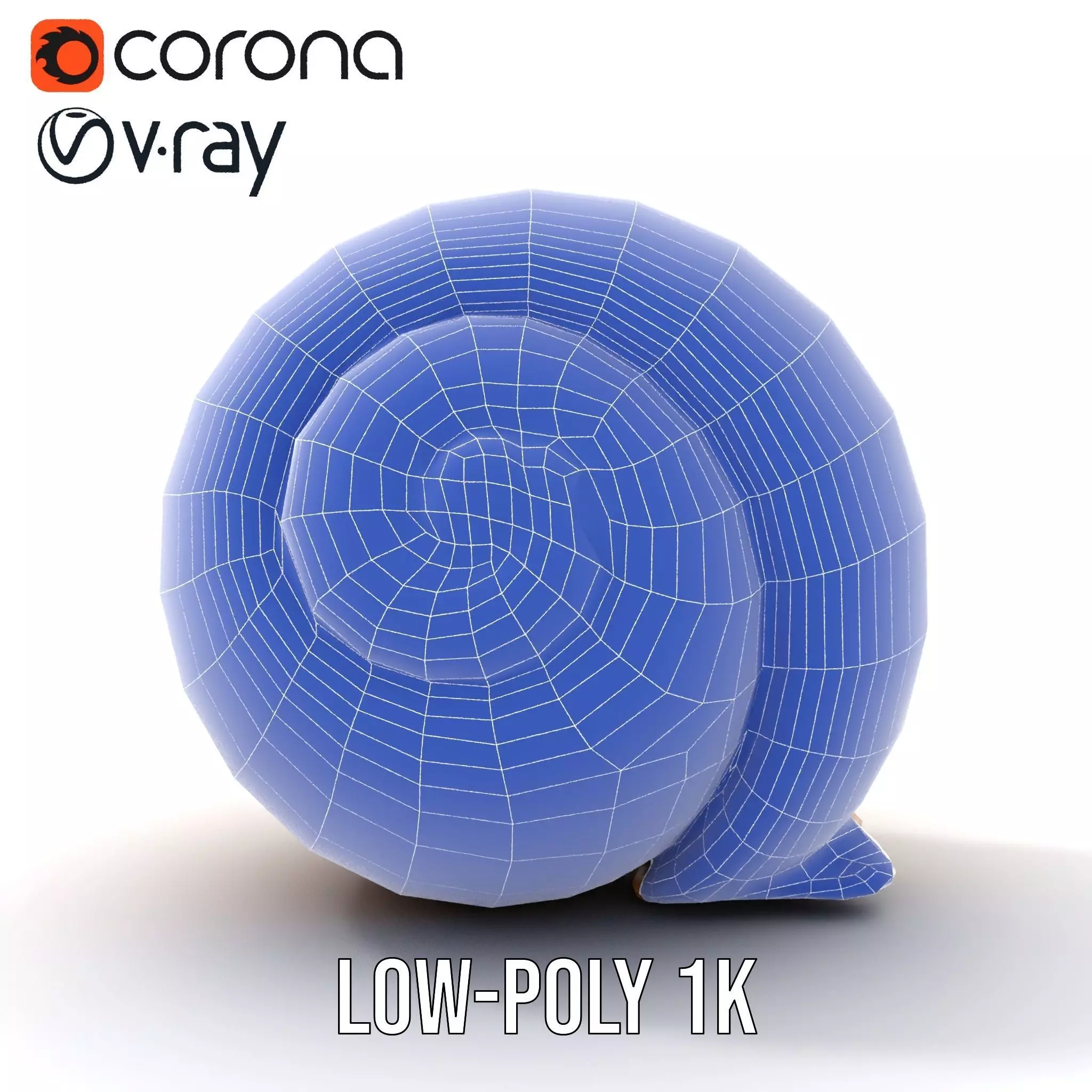 Amber Spiral Shell model pack Low-poly 3D model_23