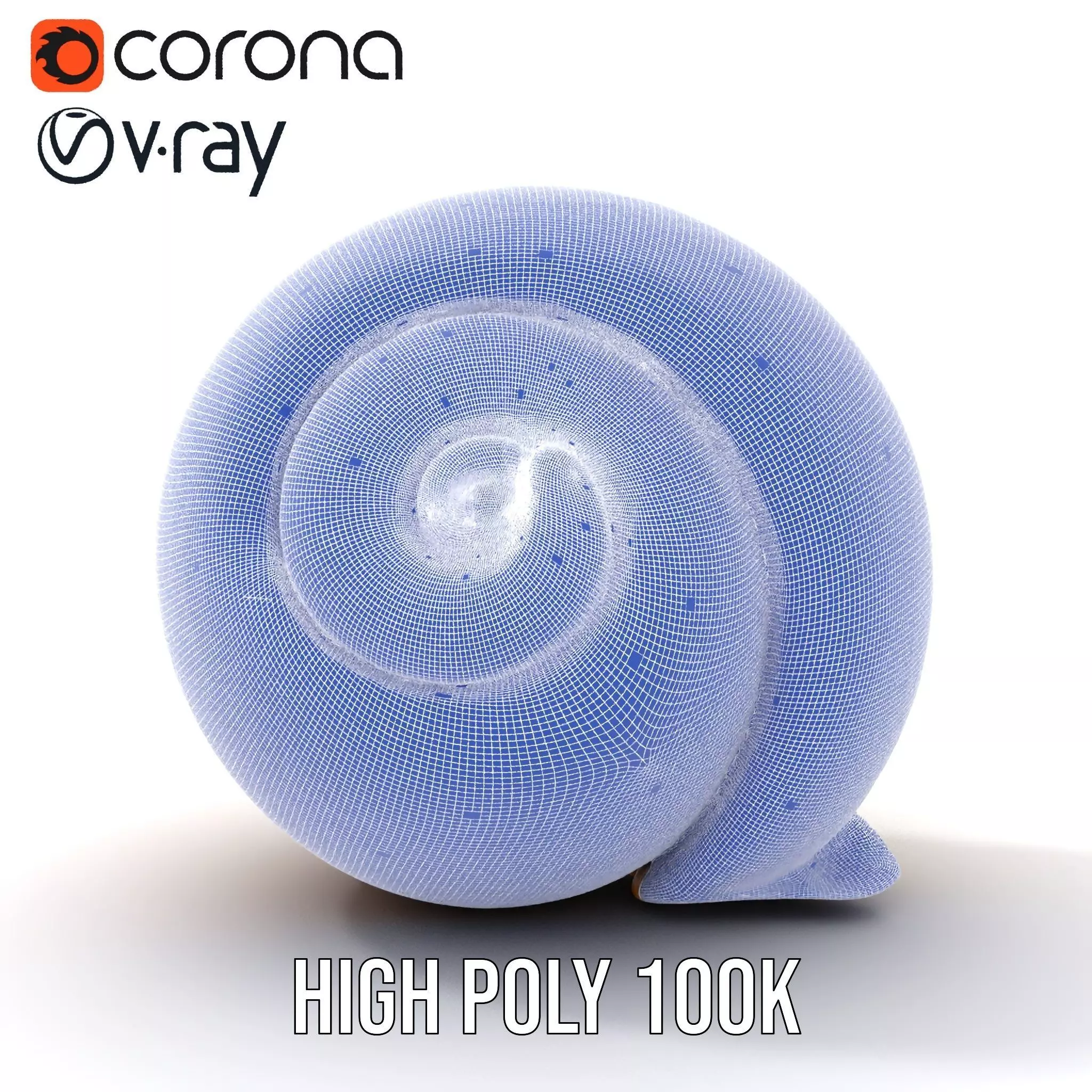 Amber Spiral Shell model pack Low-poly 3D model_33