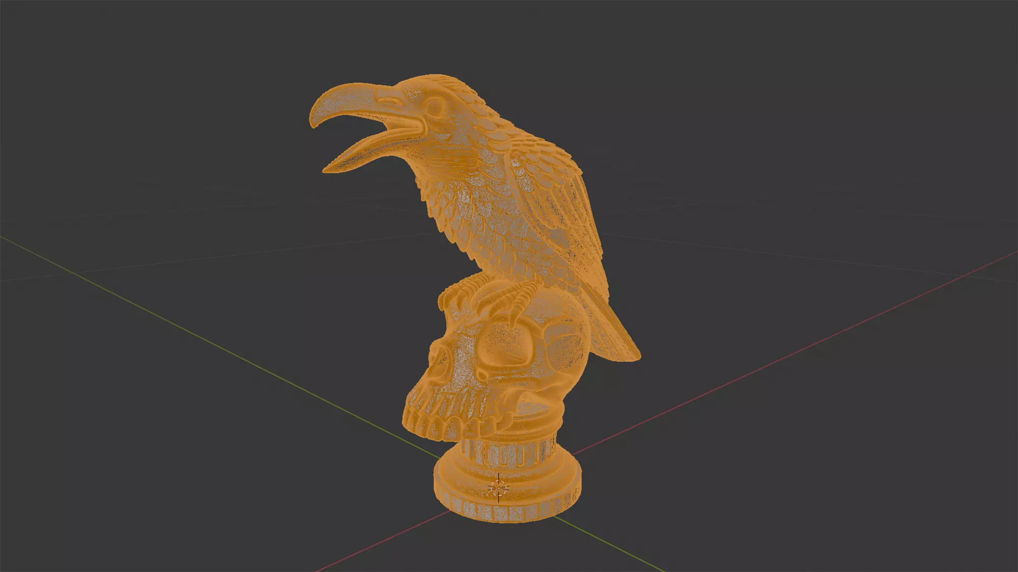 Cawing Raven Skull Totem 3D Print Model 3D print model_7
