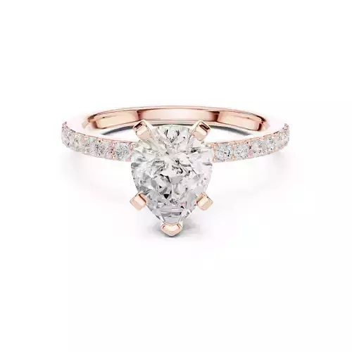 2CT Pear Cut Diamond Engagement Wedding Ring 3DM STL Video 3D print model