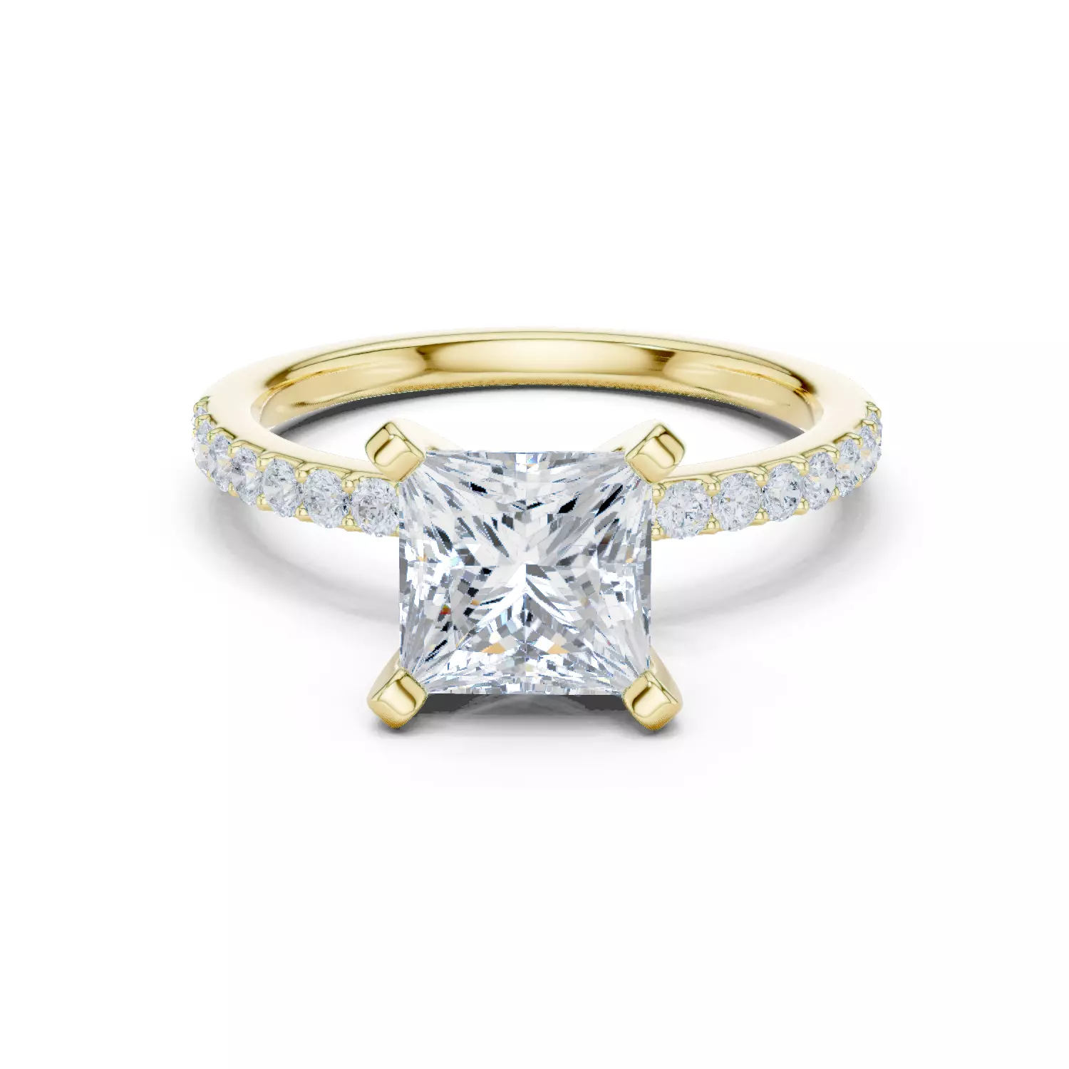 2CT Princess Cut Diamond Engagement Wedding Ring 3DM STL Video 3D print model_13