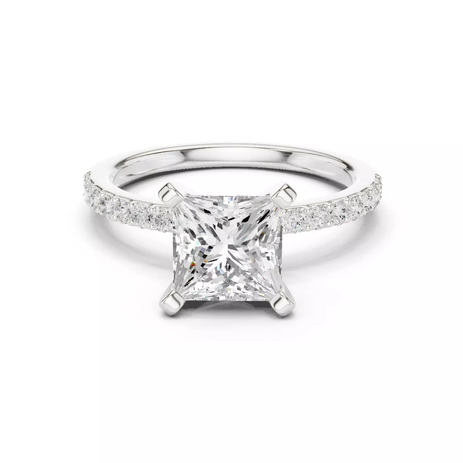 2CT Princess Cut Diamond Engagement Wedding Ring 3DM STL Video 3D print model_14