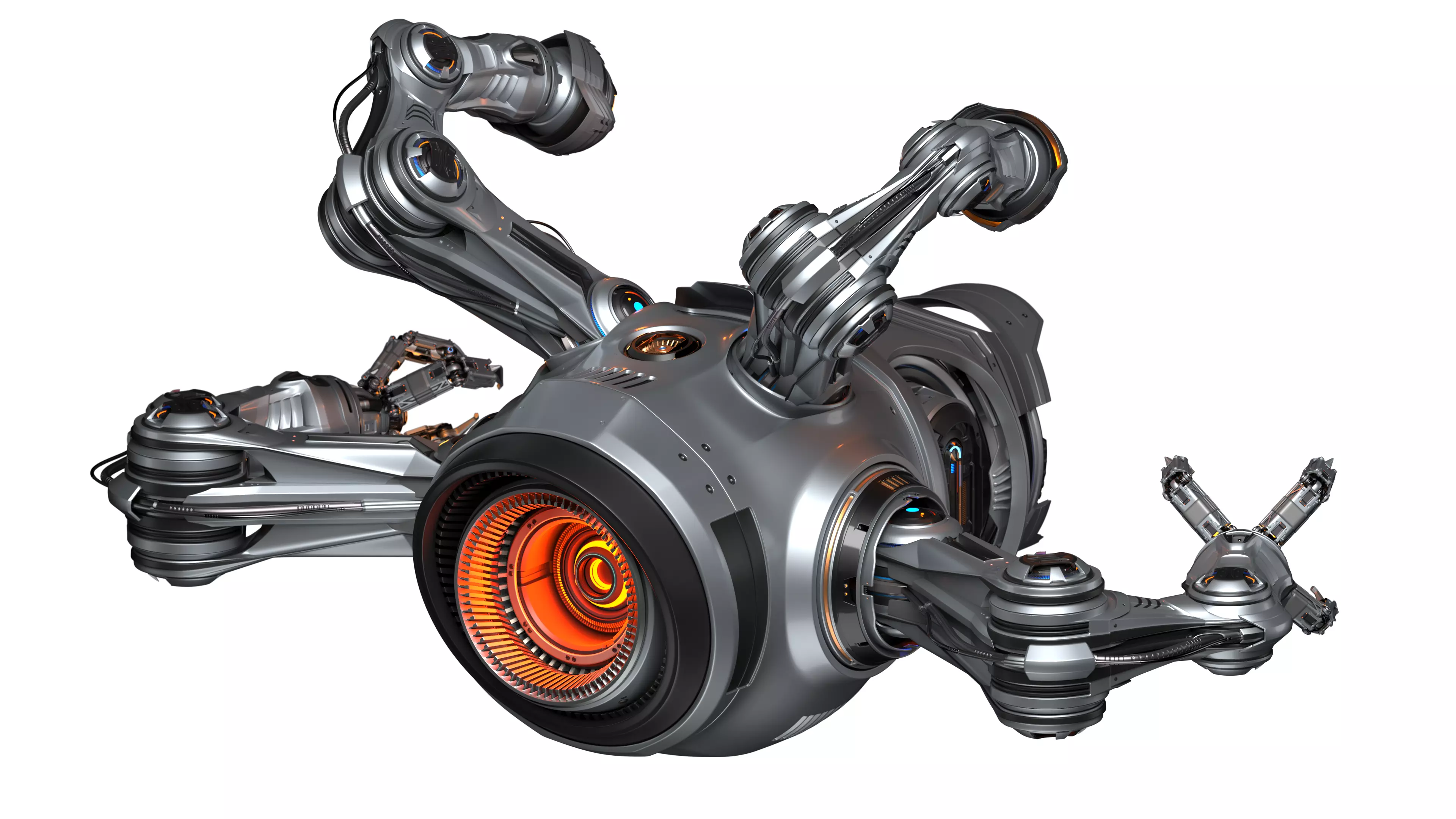 Sci - Fi Drone Advanced 2 - Rigged and Animated 3D model_22