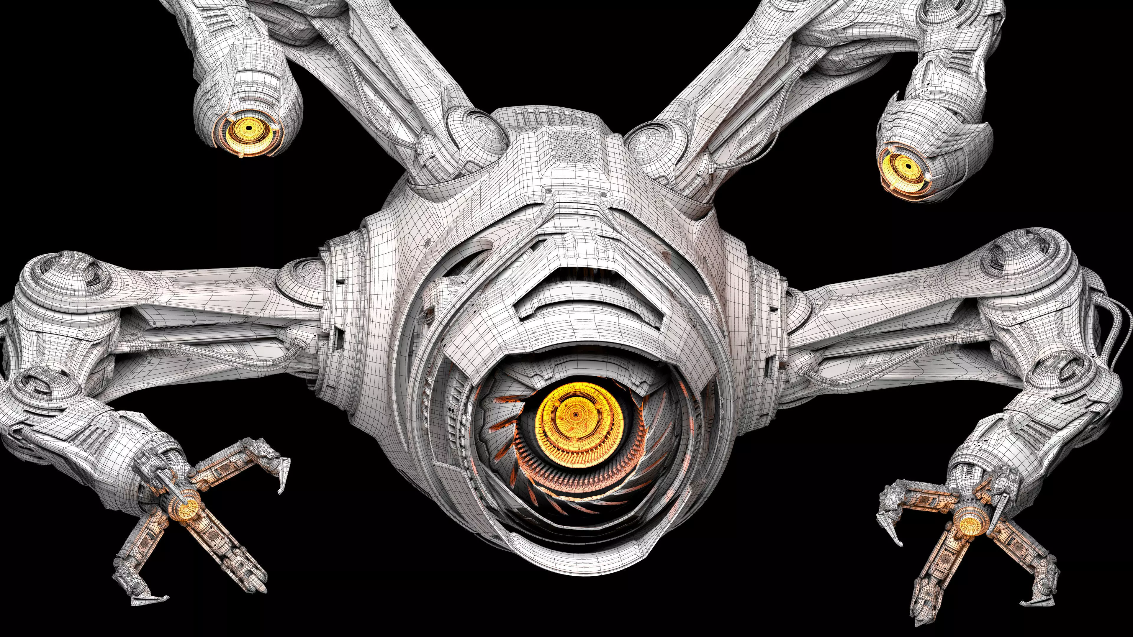 Sci - Fi Drone Advanced 2 - Rigged and Animated 3D model_20