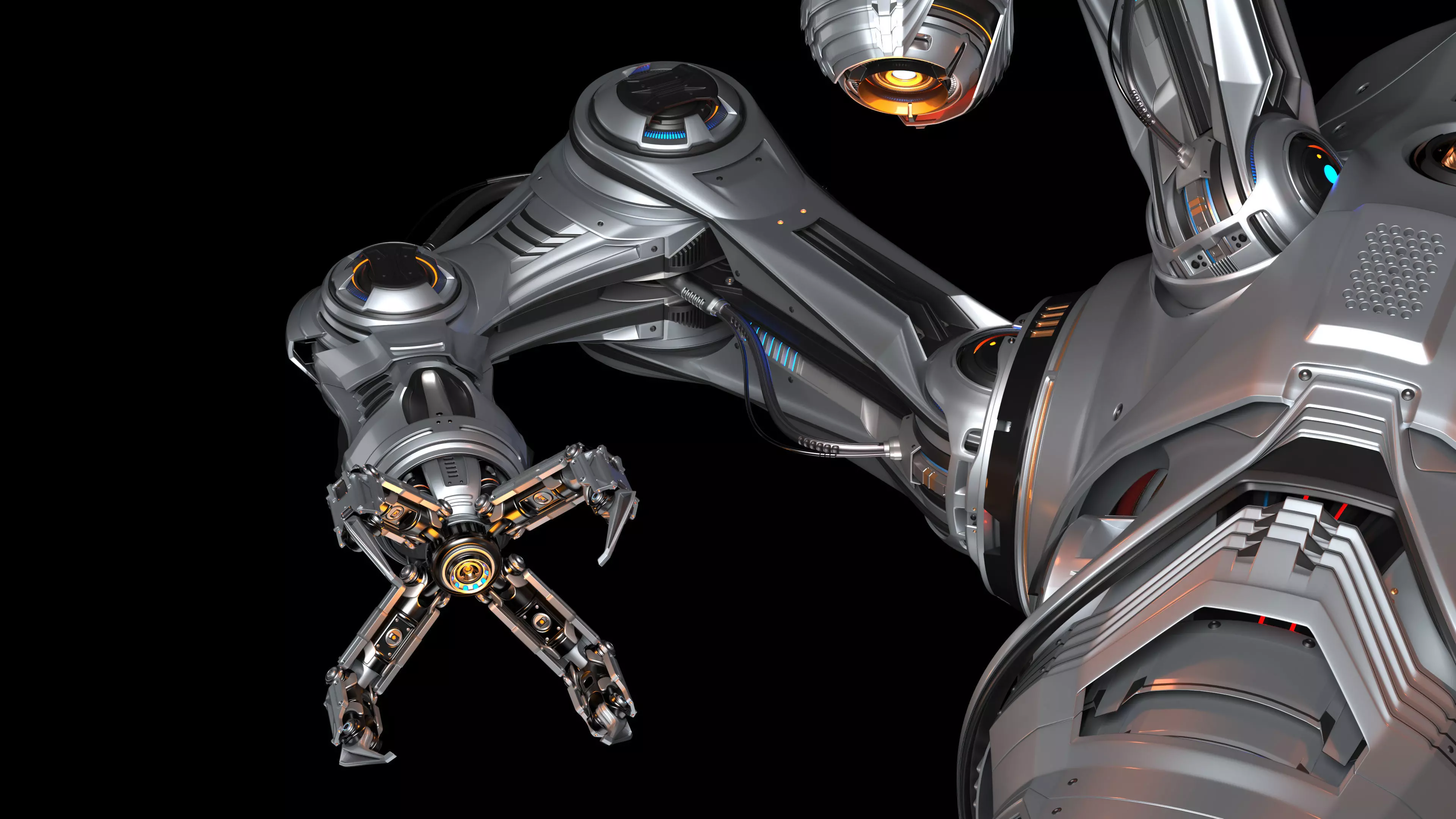 Sci - Fi Drone Advanced 2 - Rigged and Animated 3D model_13