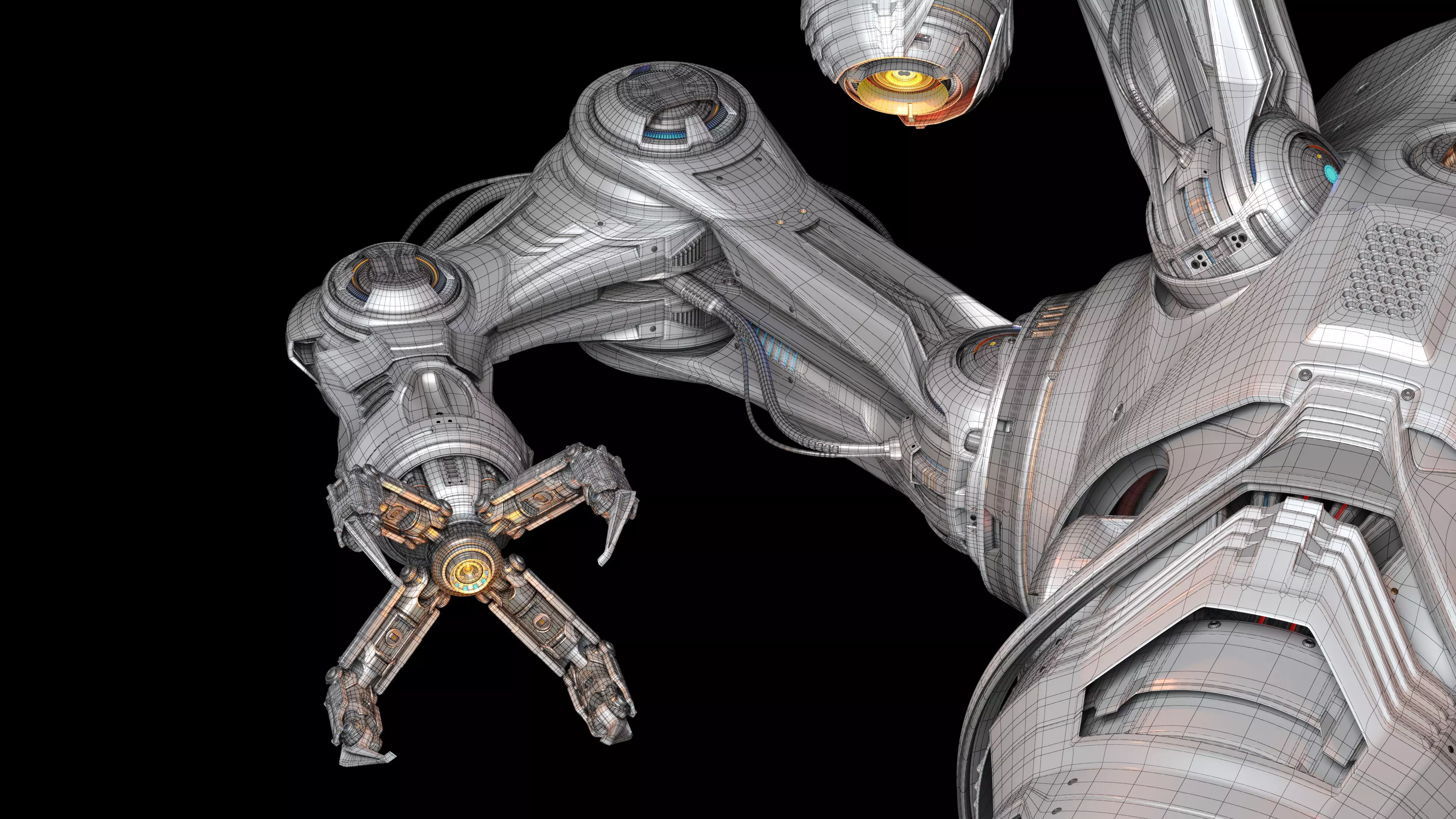 Sci - Fi Drone Advanced 2 - Rigged and Animated 3D model_3