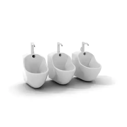 Modern White Urinal model pack Low-poly 3D model