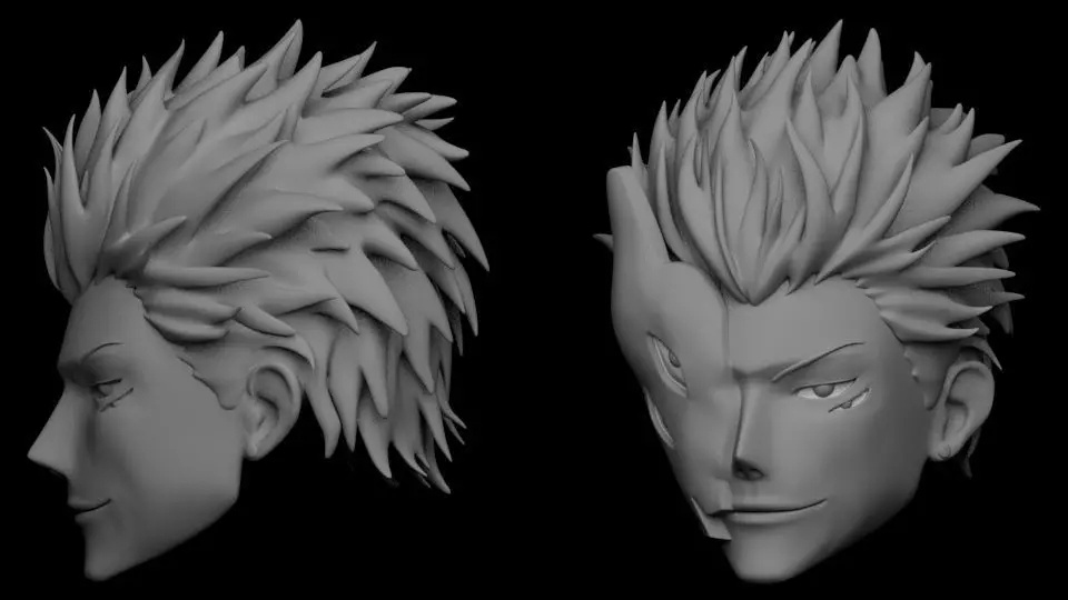 RYOMEN SUKUNA HEAD SCULPT 3D print model_1