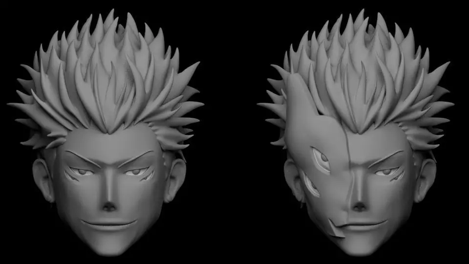 RYOMEN SUKUNA HEAD SCULPT 3D print model_0