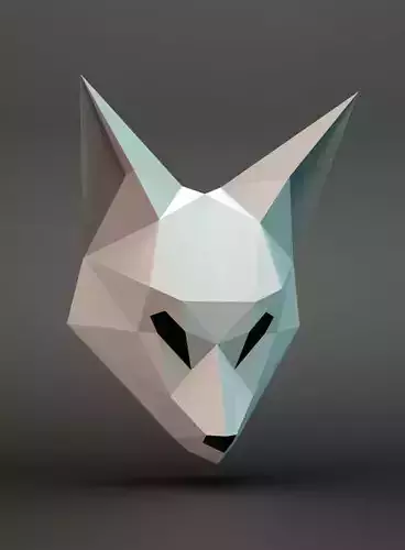 fox mask Low-poly 3D model