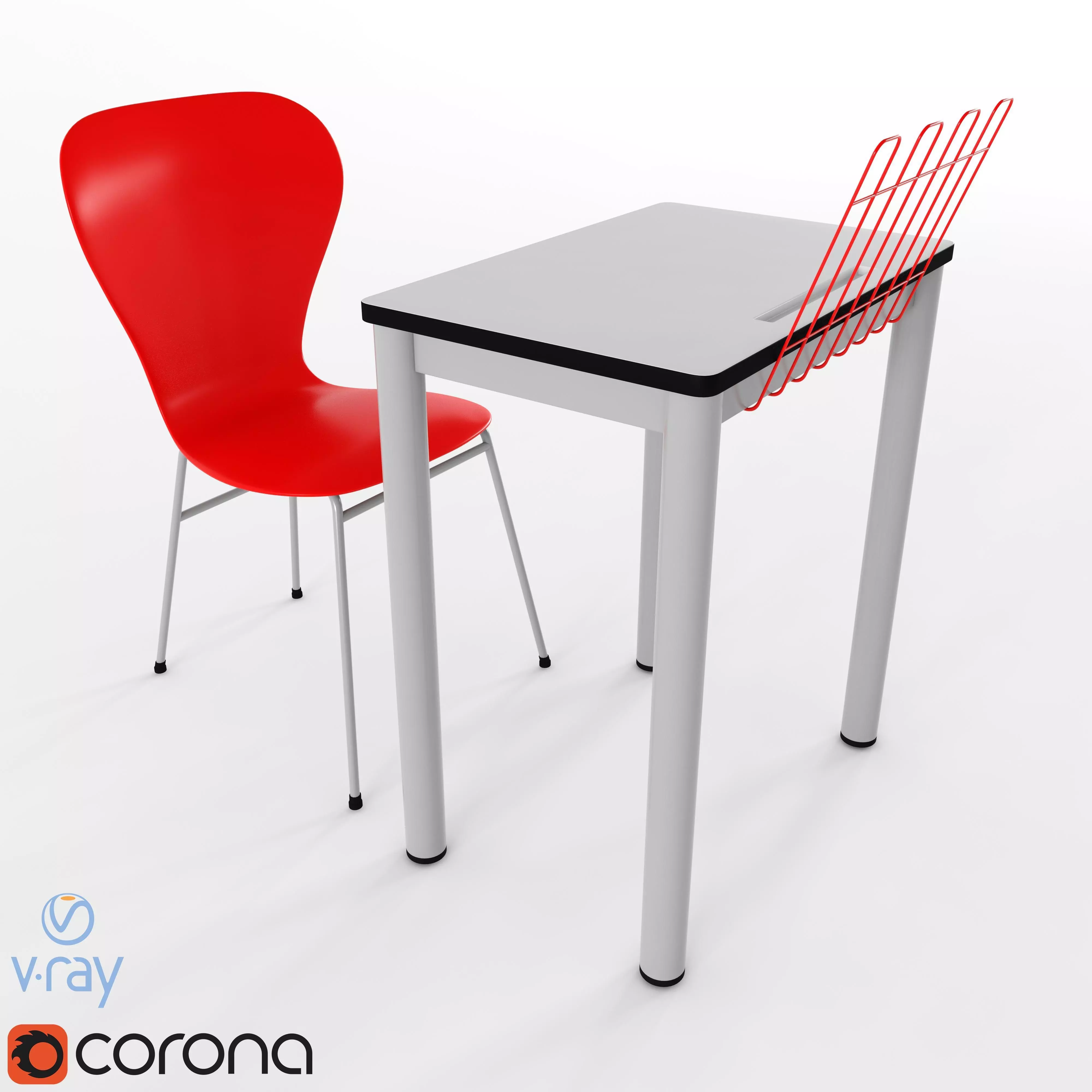 013 Music Classroom Desk 3D model_0