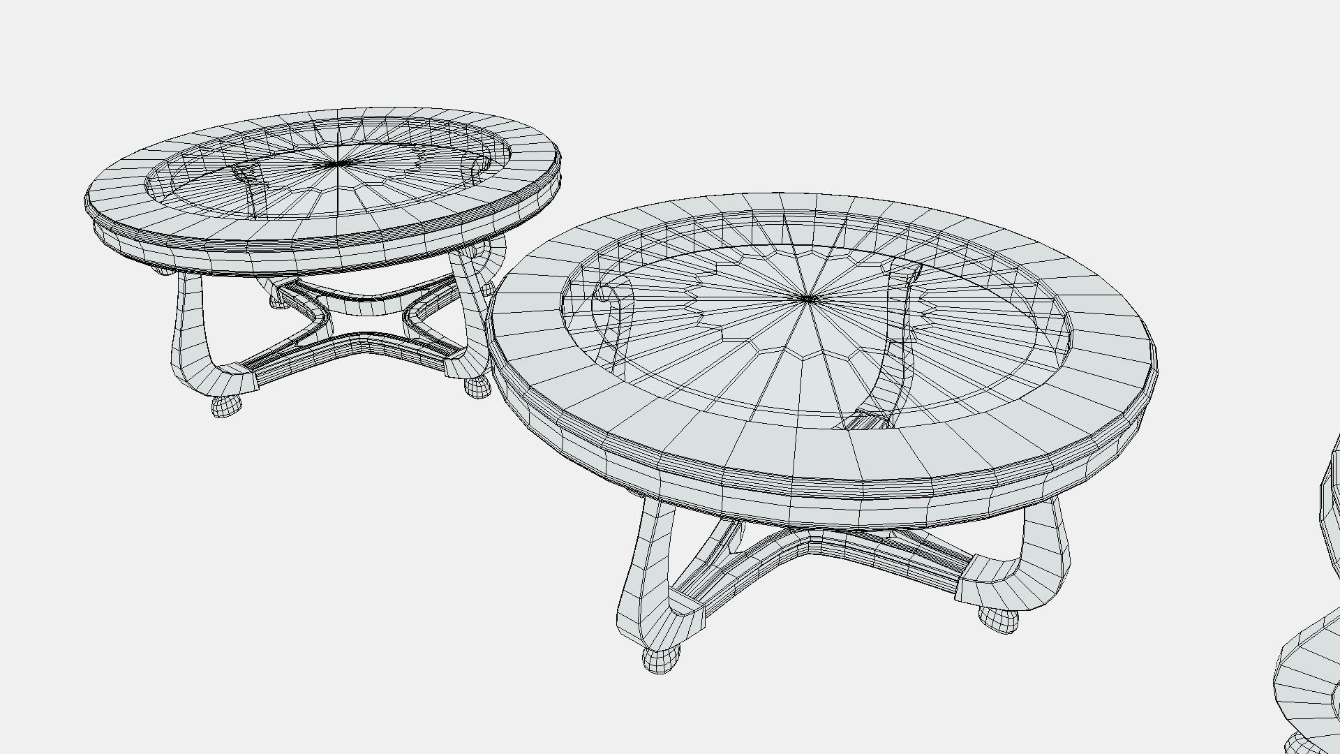 Round Glass Table Low-poly 3D model_6