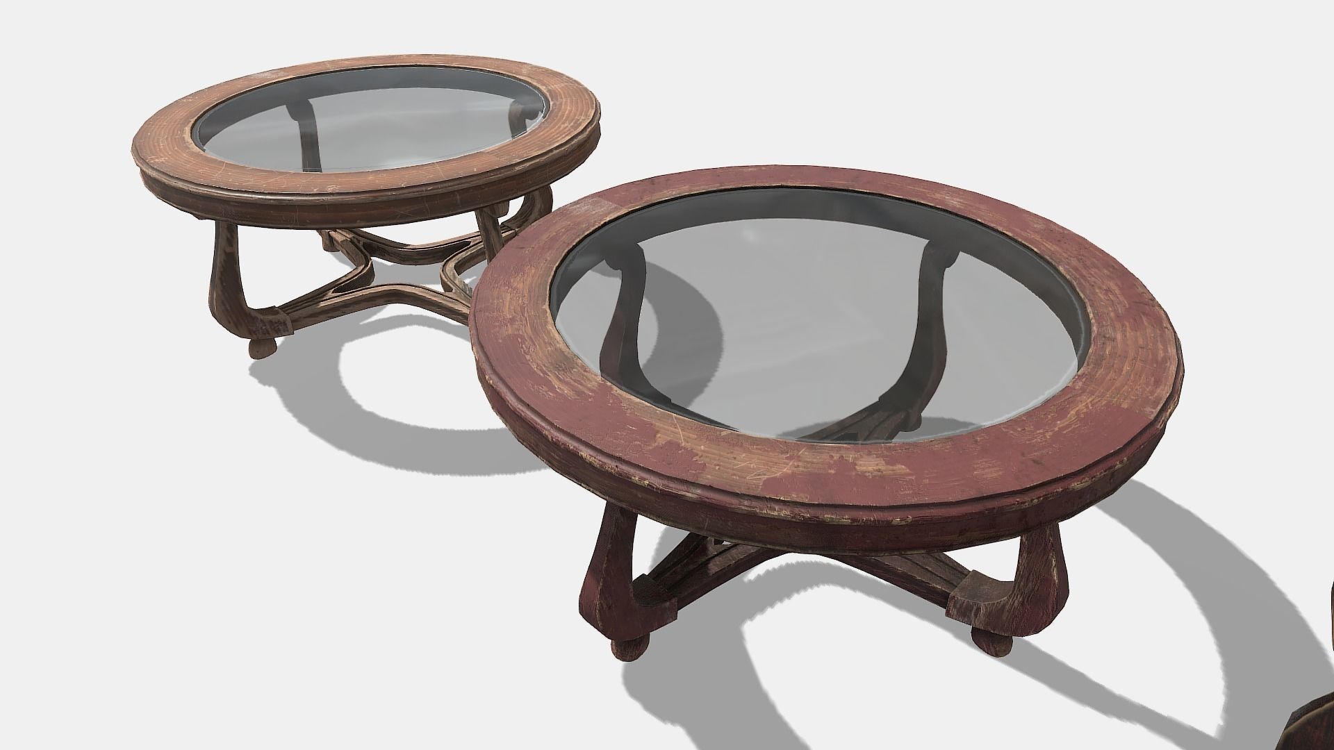 Round Glass Table Low-poly 3D model_5