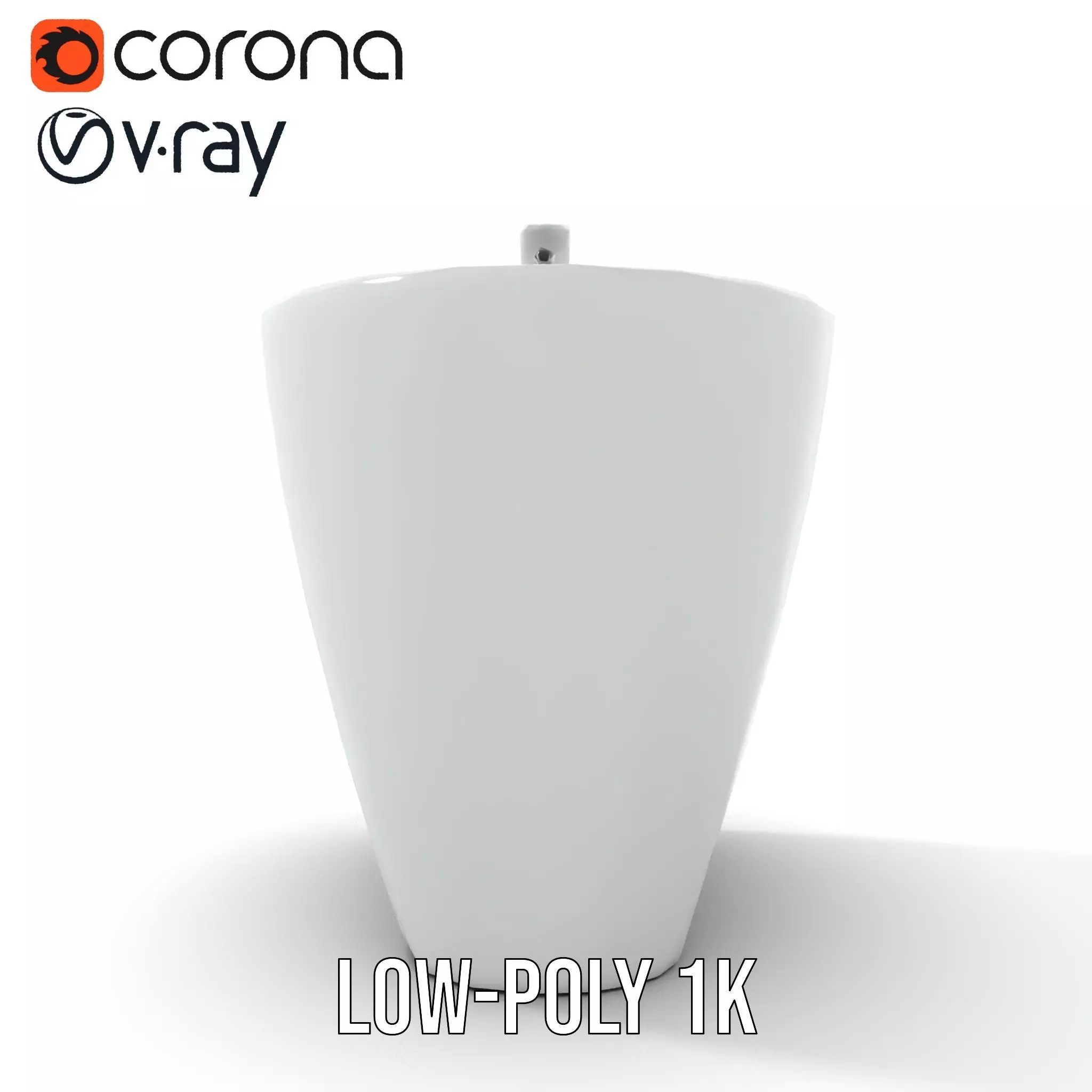 Elegant White Pedestal Sink model pack Low-poly 3D model_18