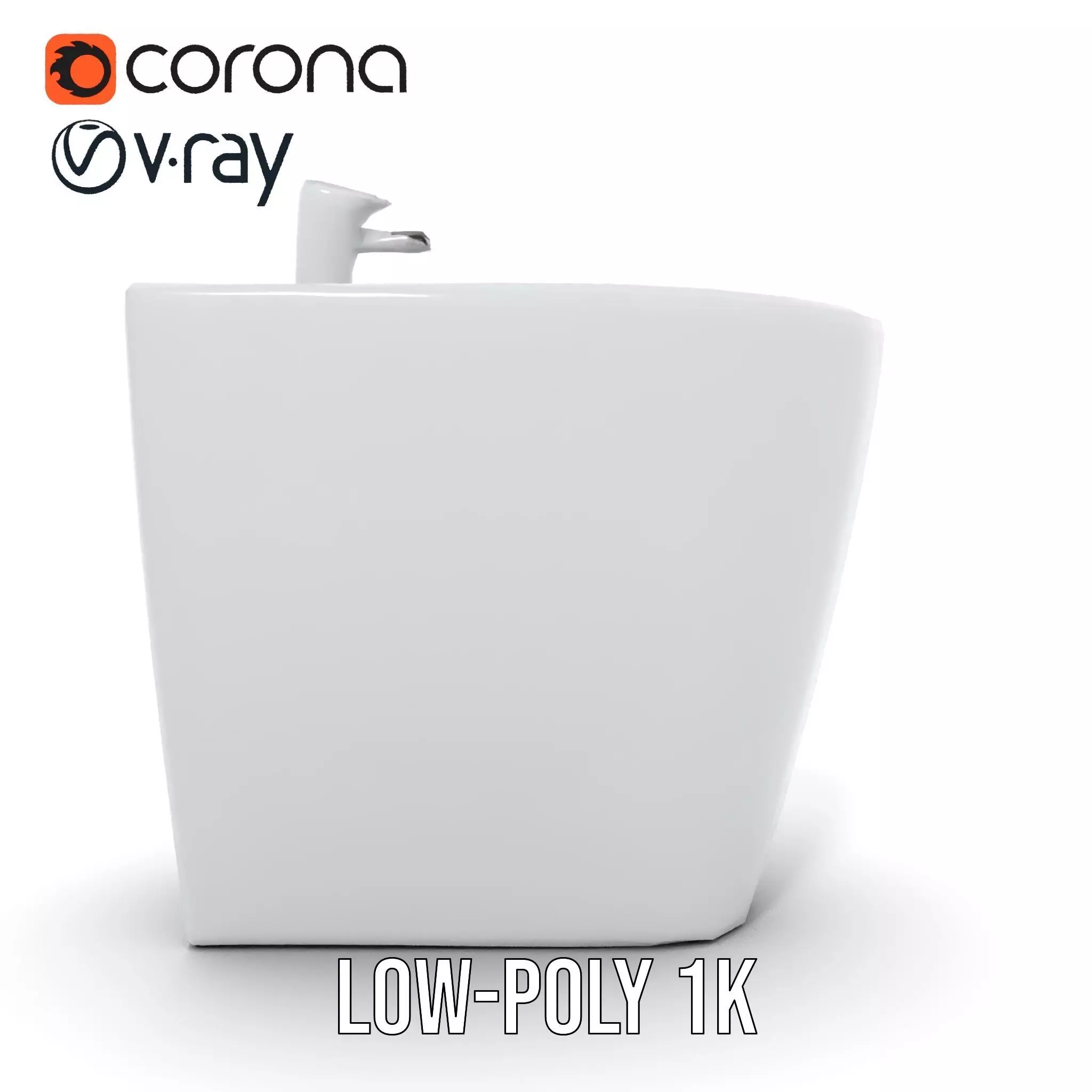 Elegant White Pedestal Sink model pack Low-poly 3D model_10