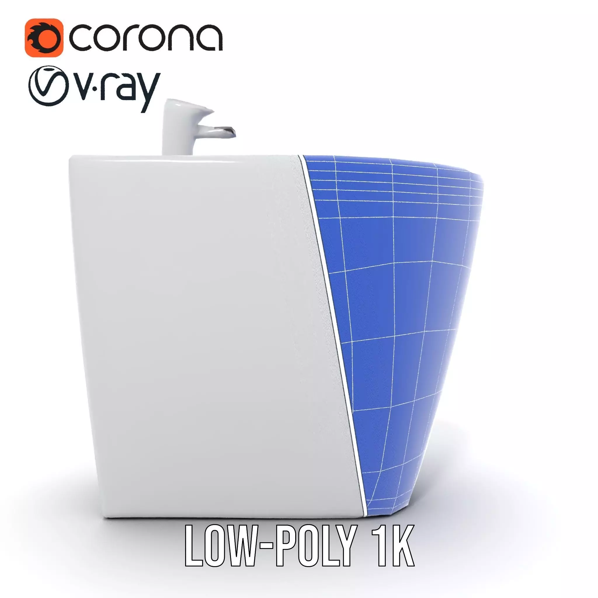 Elegant White Pedestal Sink model pack Low-poly 3D model_32