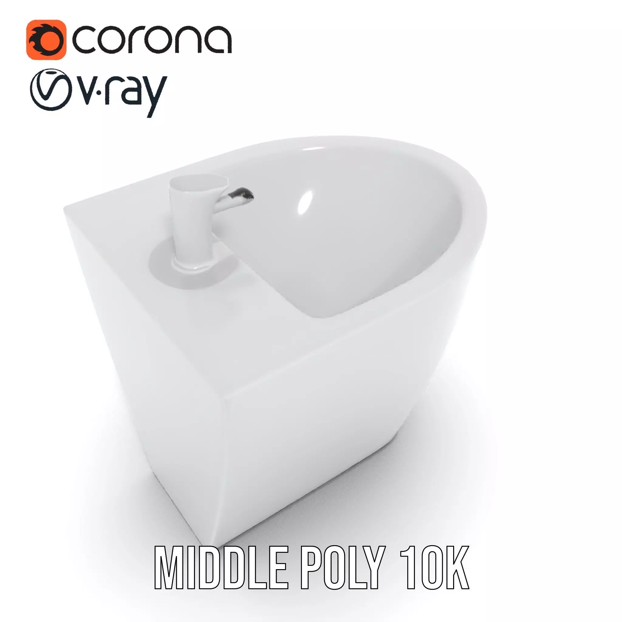 Elegant White Pedestal Sink model pack Low-poly 3D model_19
