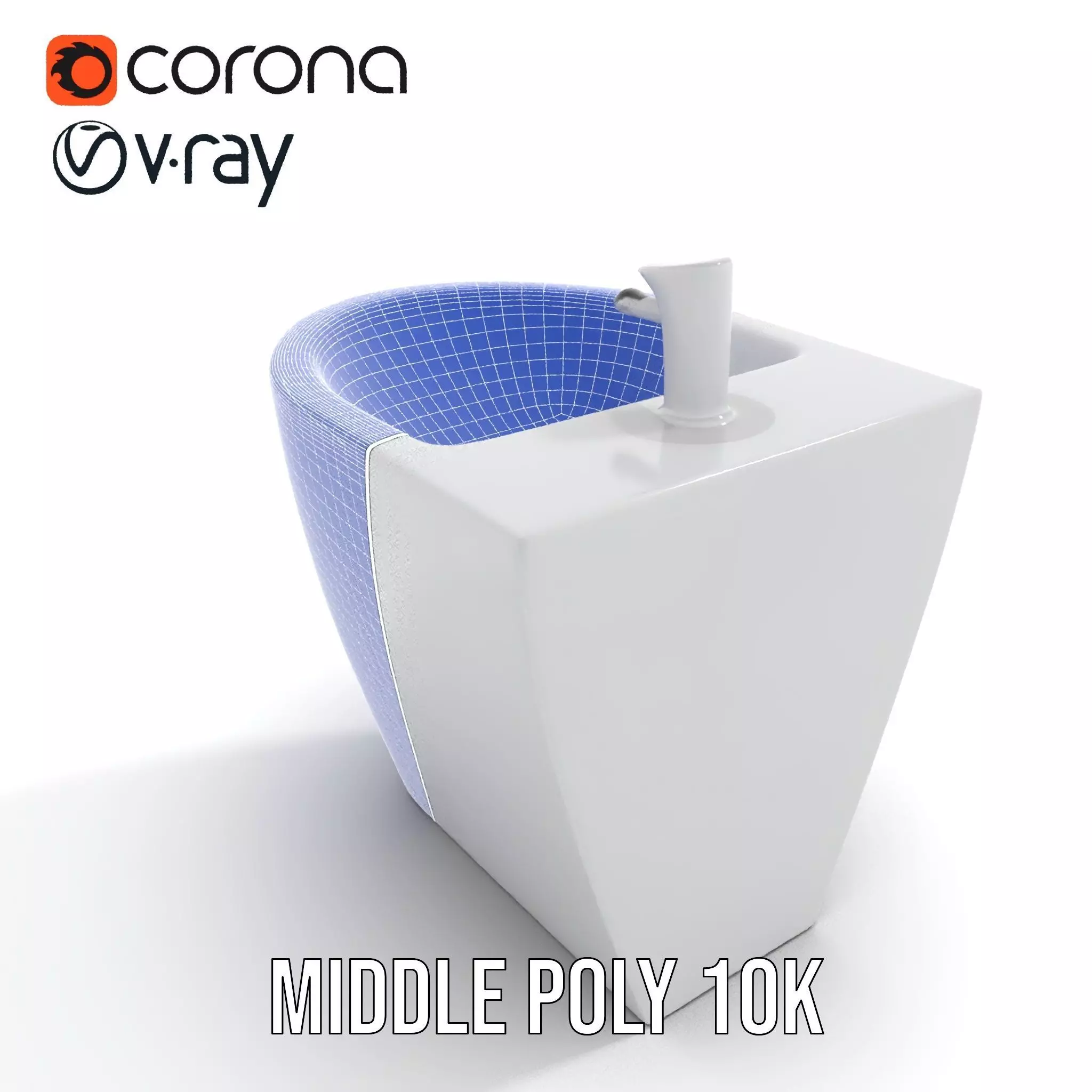 Elegant White Pedestal Sink model pack Low-poly 3D model_14