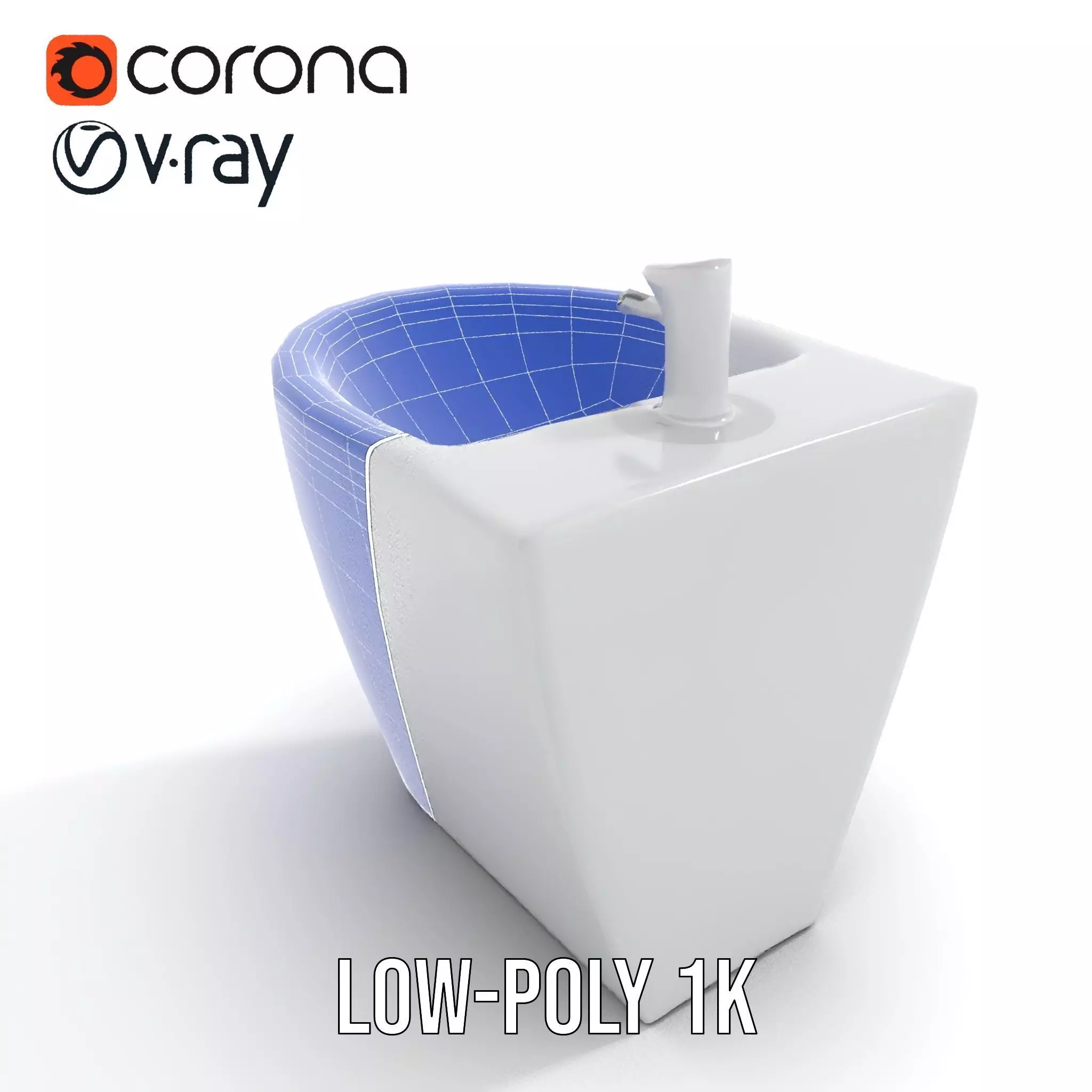 Elegant White Pedestal Sink model pack Low-poly 3D model_29