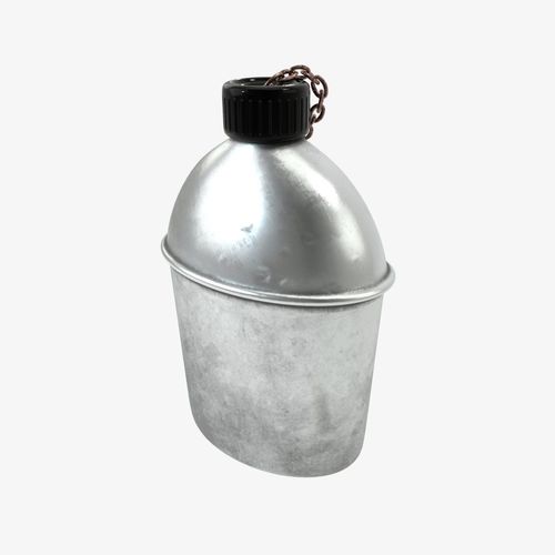 US Bottle Canteen WWII Low-poly 3D model