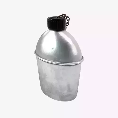 US Bottle Canteen WWII Low-poly 3D model