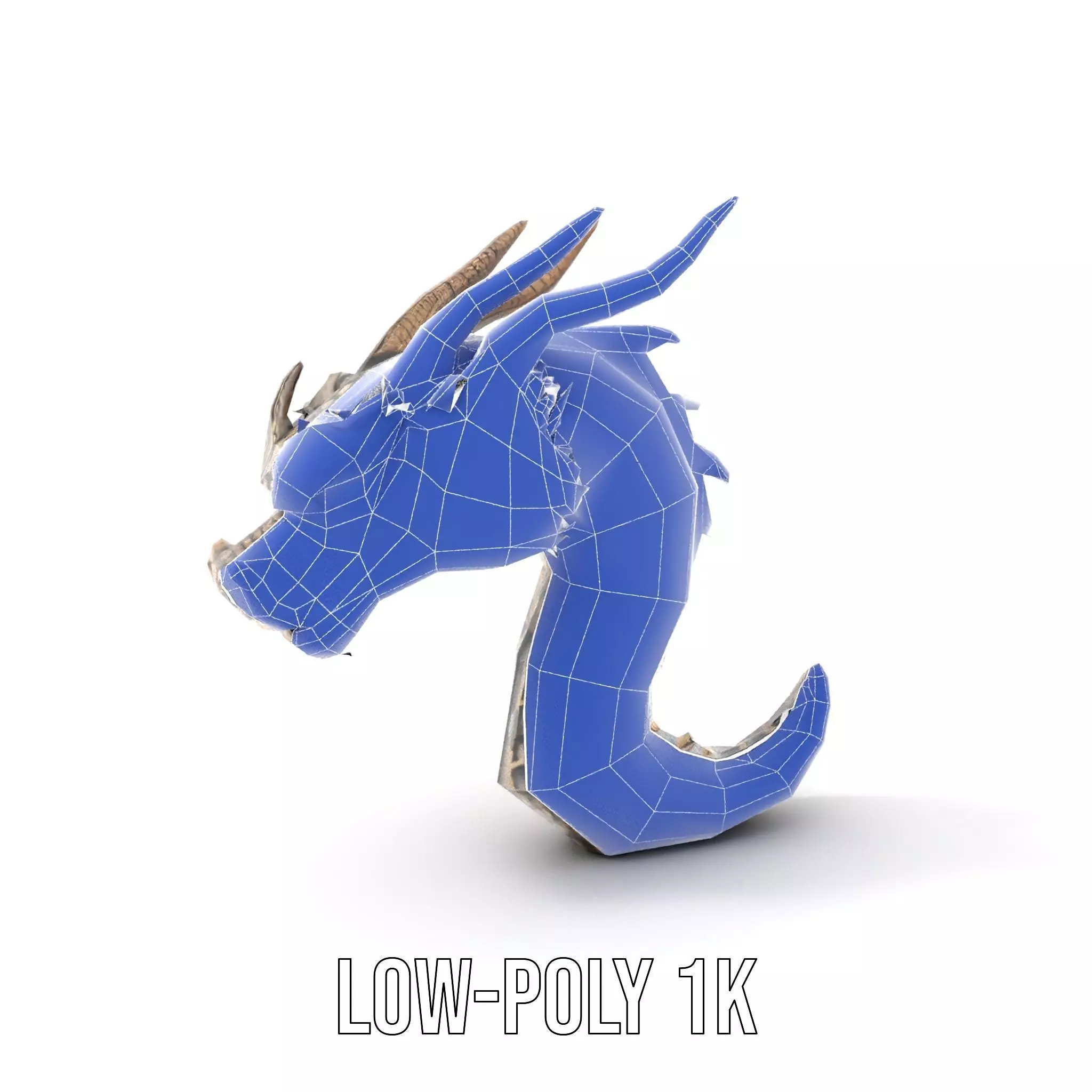 Golden Dragon Sculpture model pack Low-poly 3D model_15