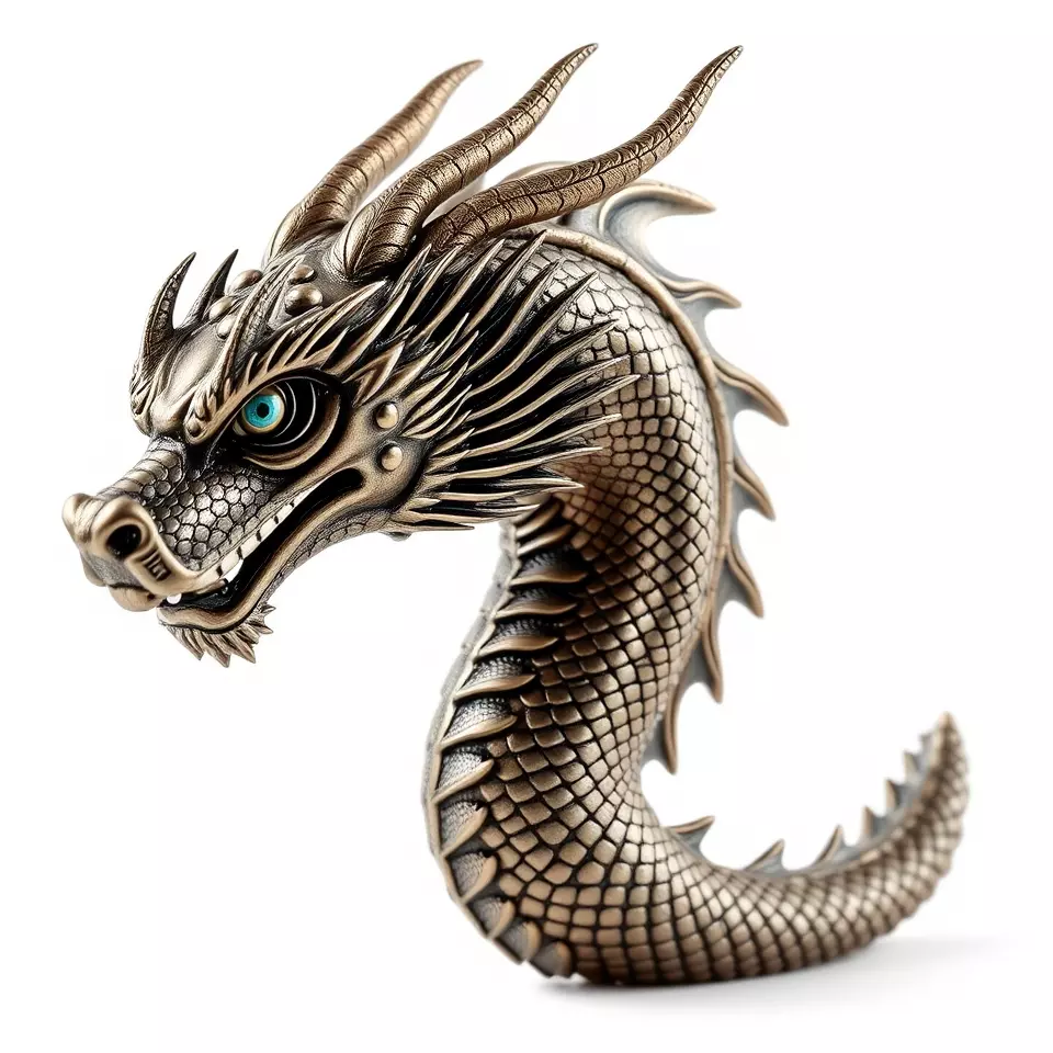 Golden Dragon Sculpture model pack Low-poly 3D model_3