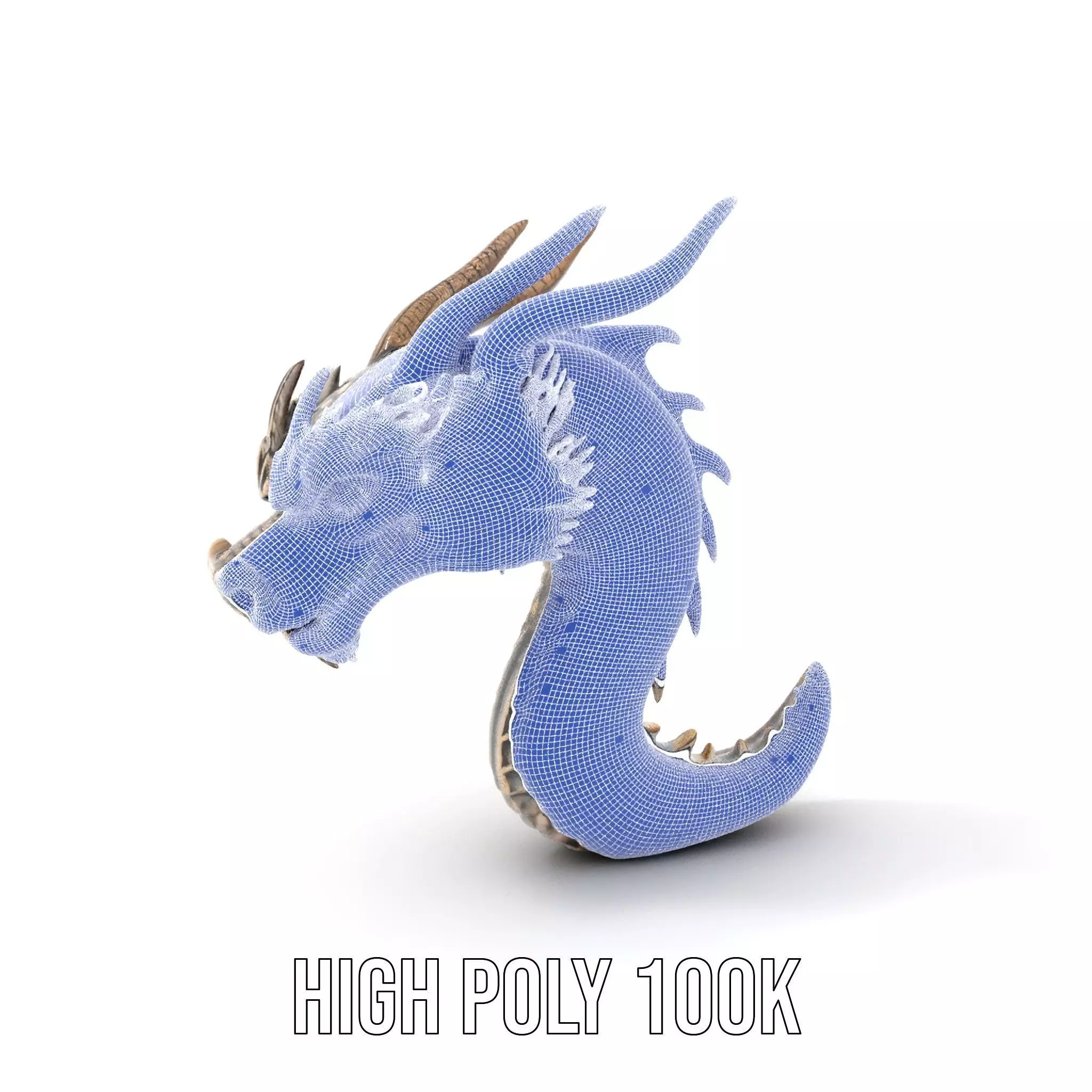 Golden Dragon Sculpture model pack Low-poly 3D model_5