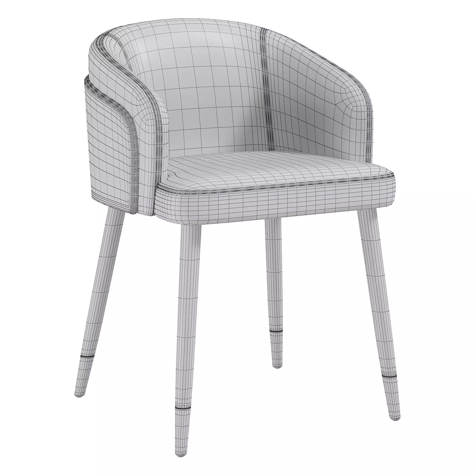 Mid Century Modern Dining Chair 3D model_2