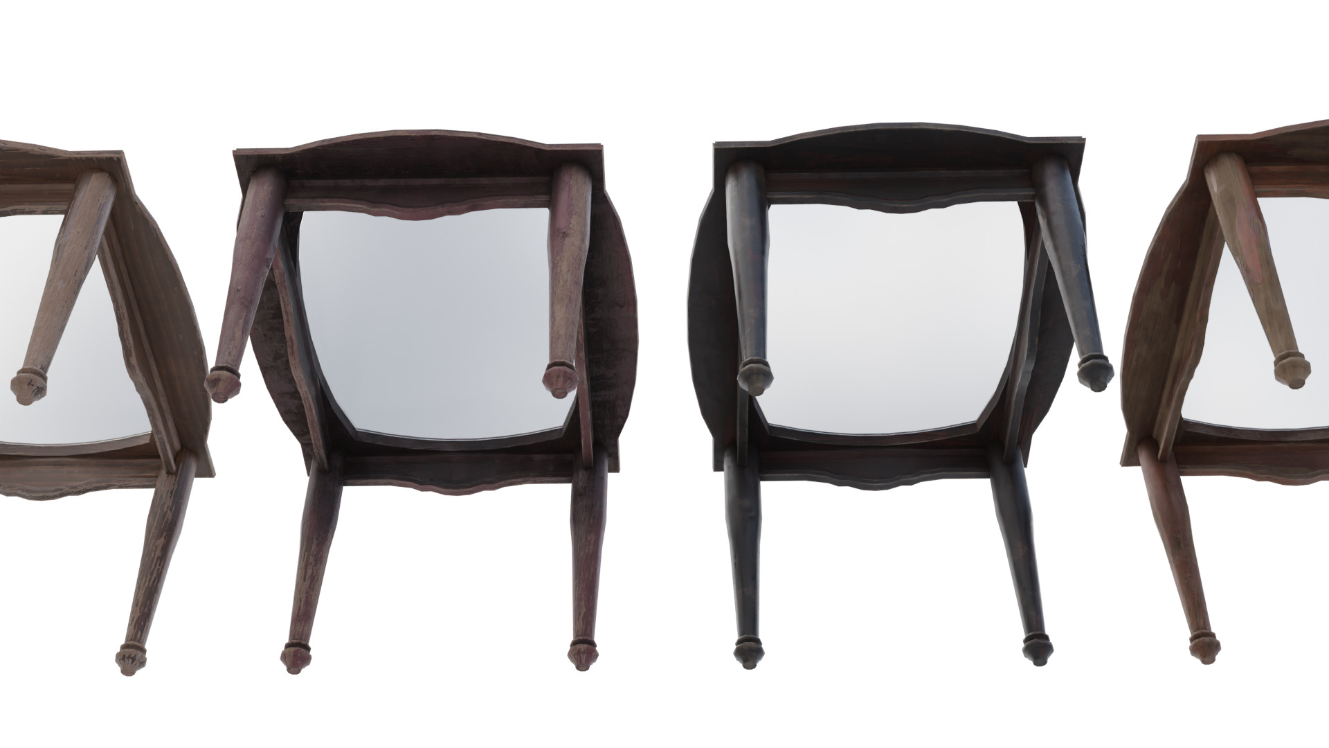 Tall Glass Side Table Low-poly 3D model_4