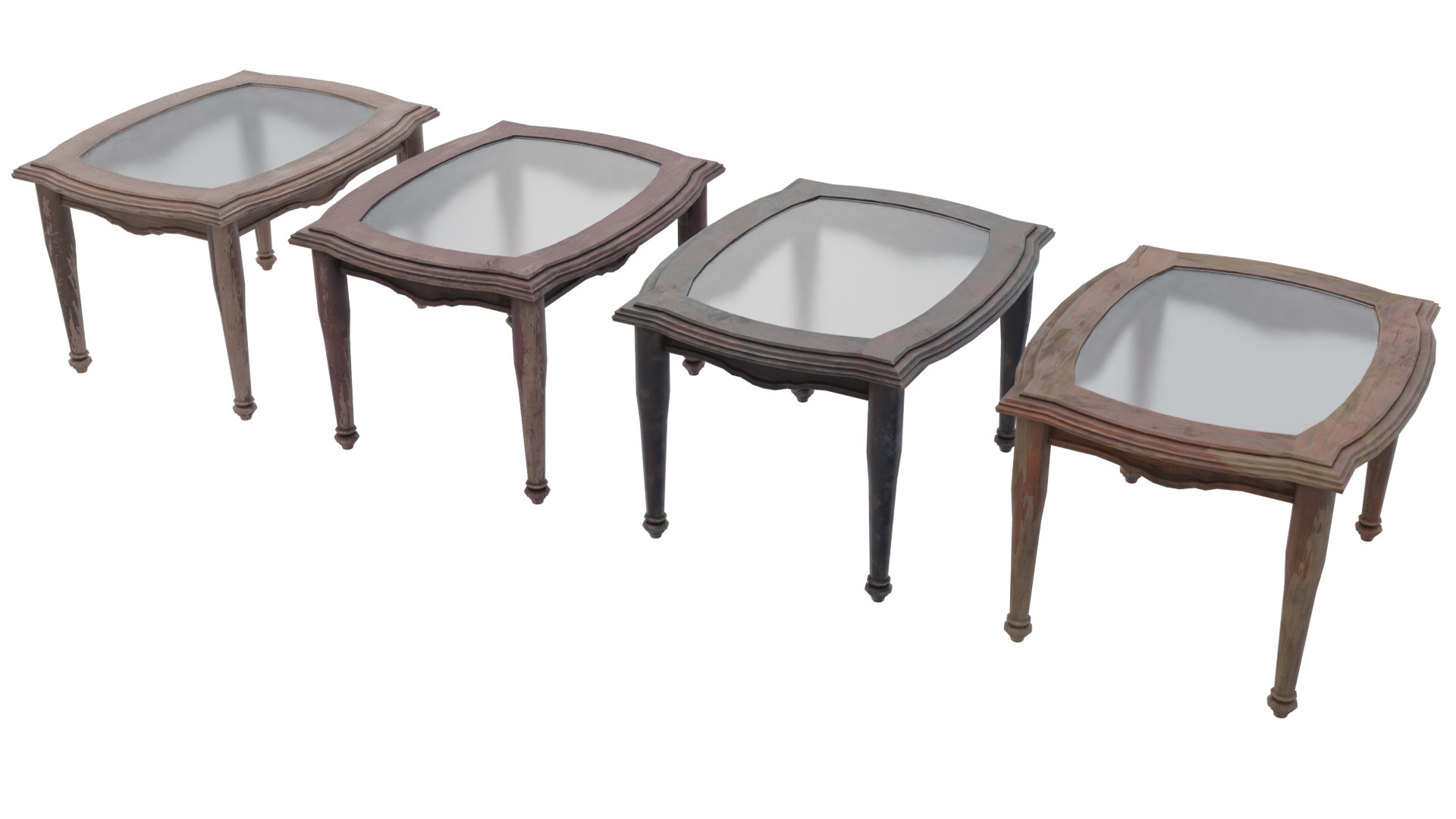 Tall Glass Side Table Low-poly 3D model_2