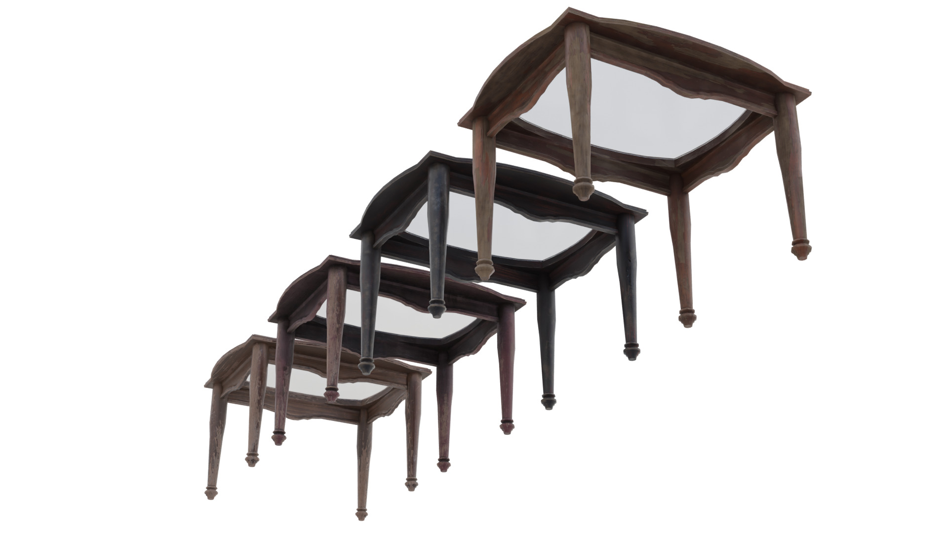 Tall Glass Side Table Low-poly 3D model_5