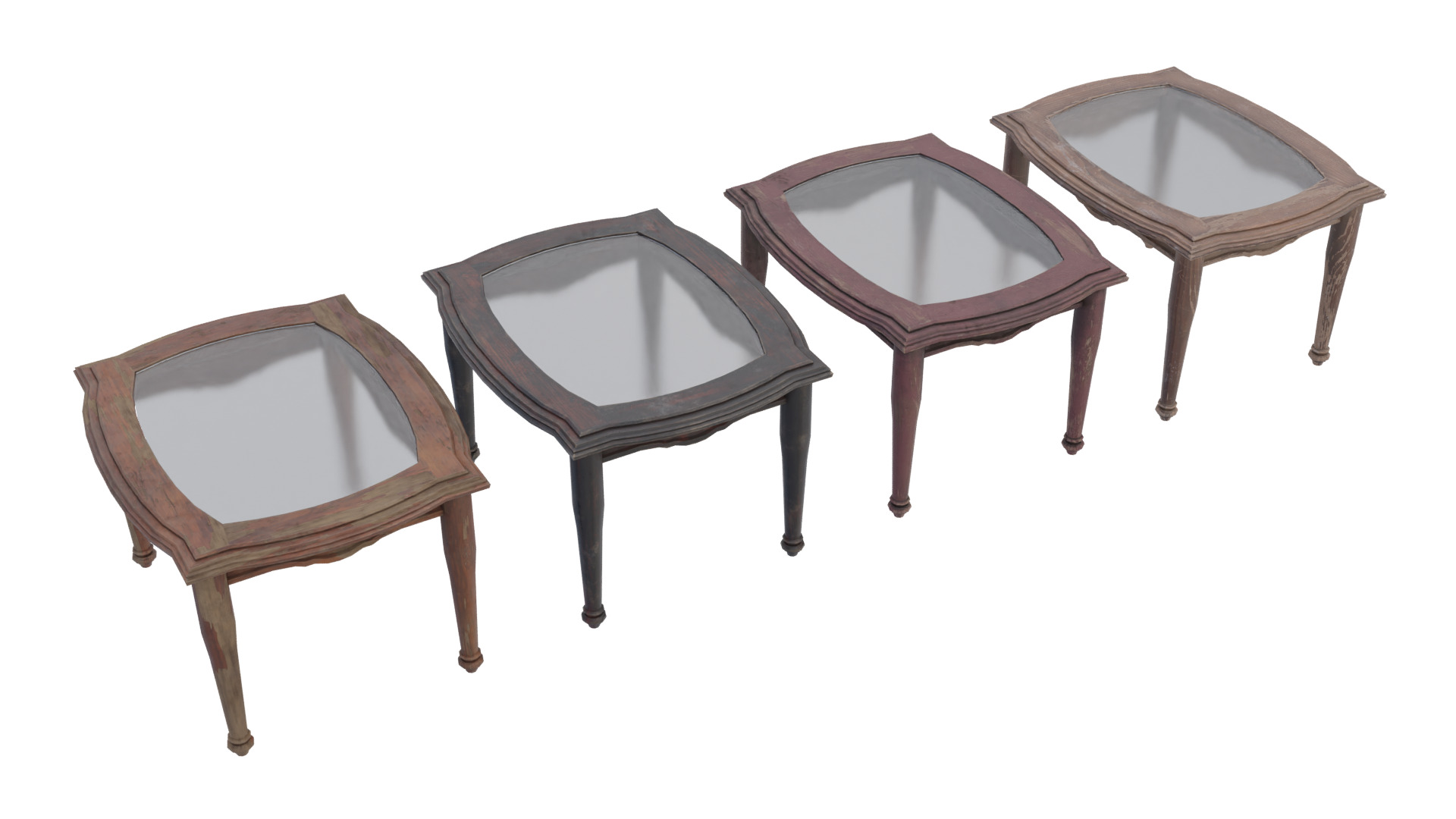 Tall Glass Side Table Low-poly 3D model_8