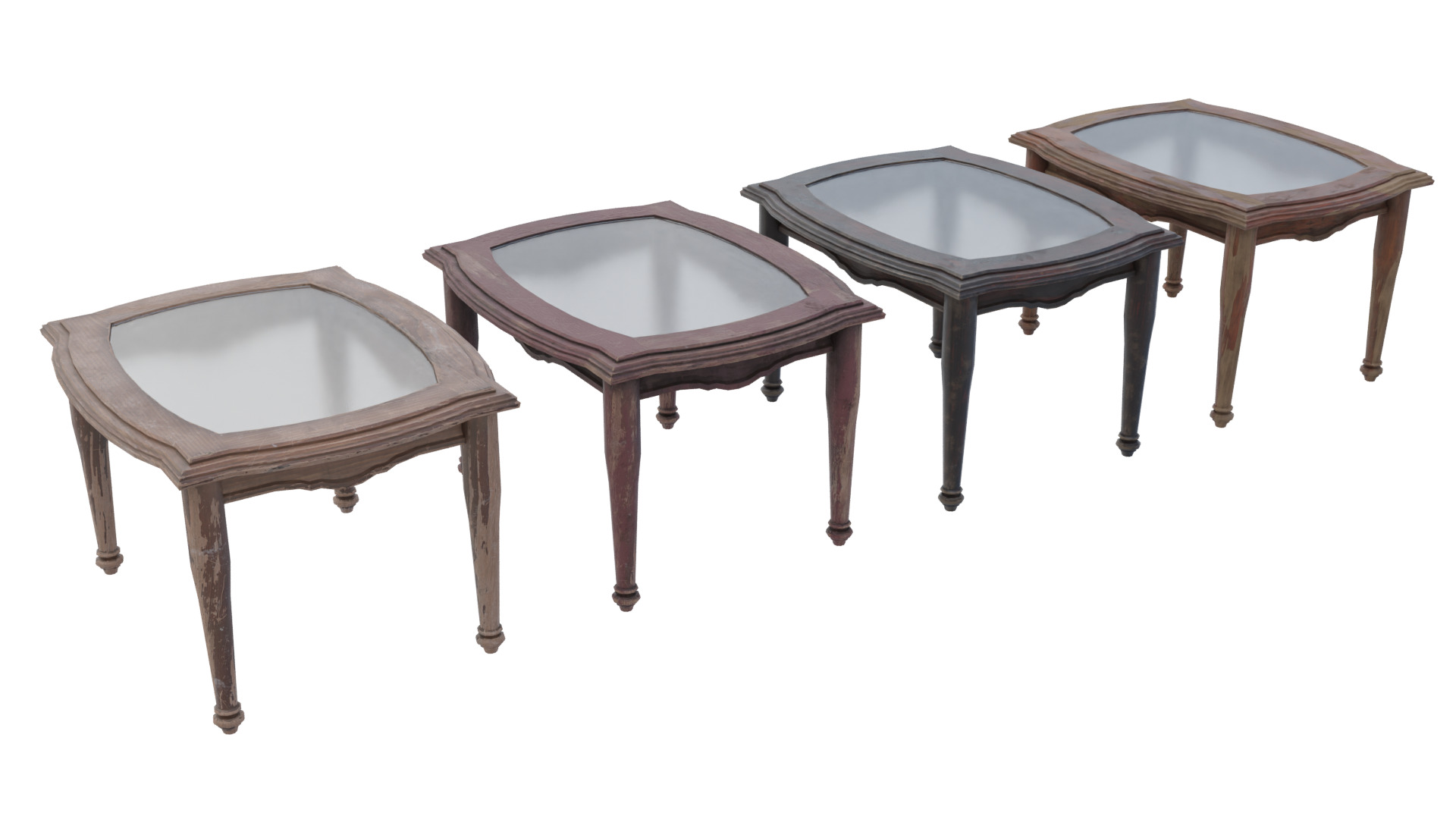 Tall Glass Side Table Low-poly 3D model_1