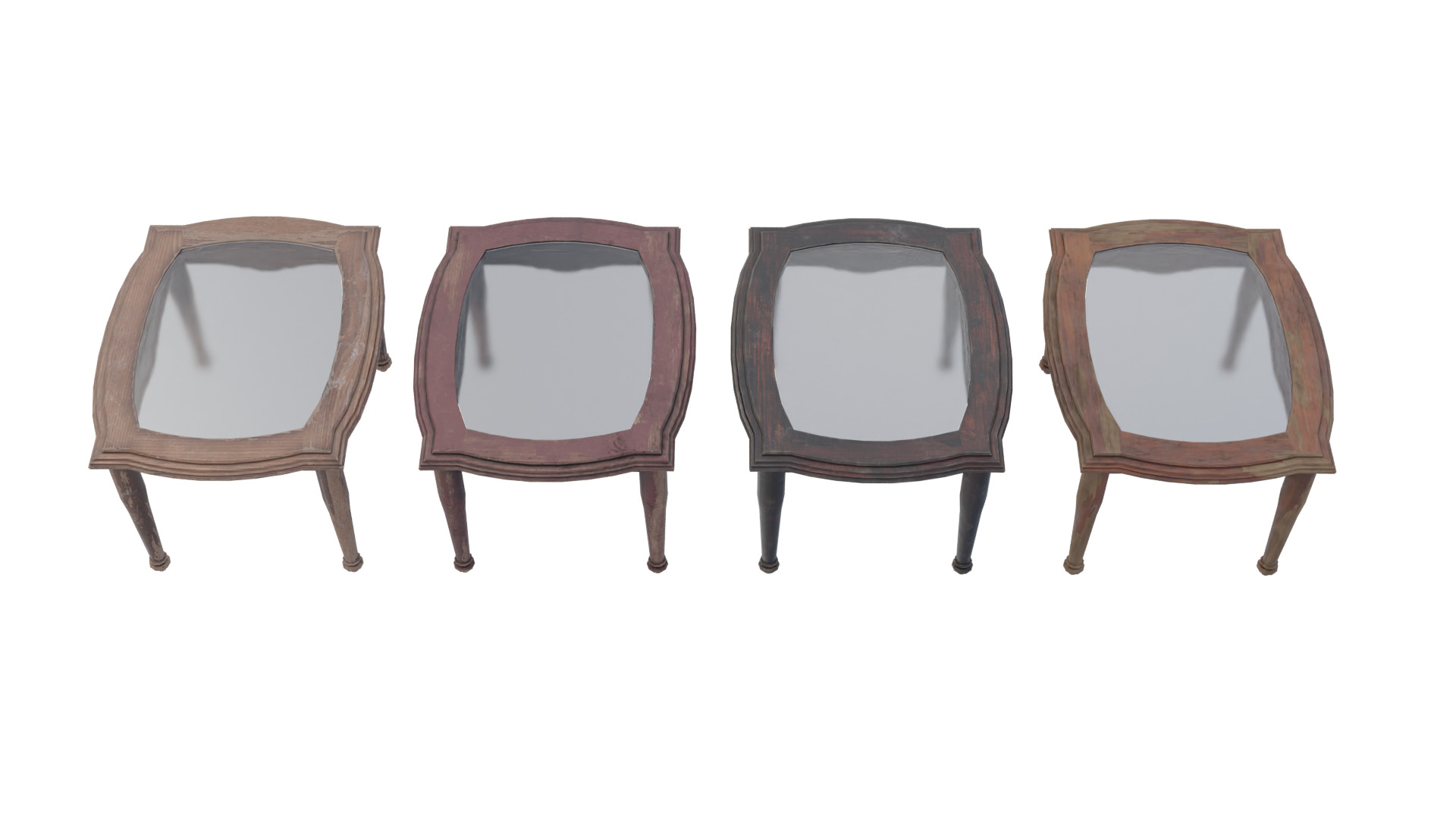 Tall Glass Side Table Low-poly 3D model_7