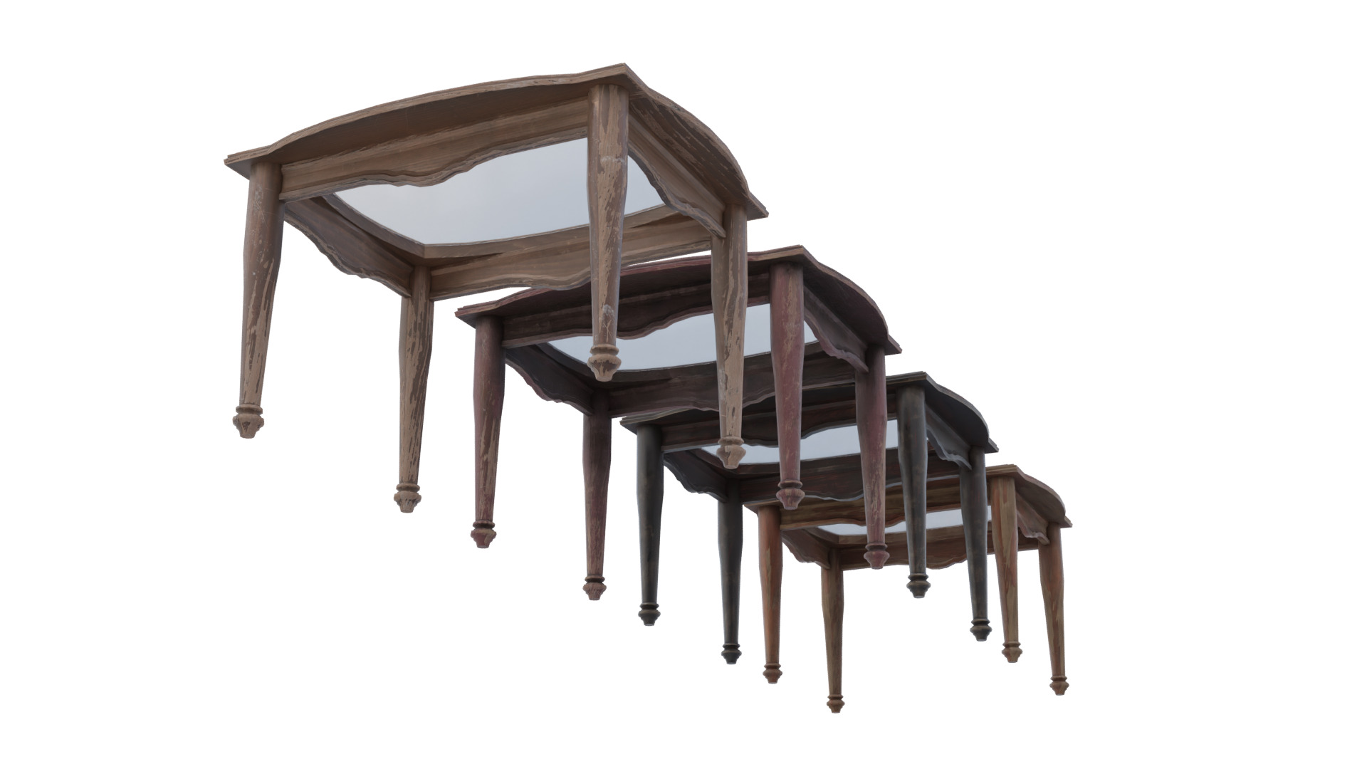 Tall Glass Side Table Low-poly 3D model_6